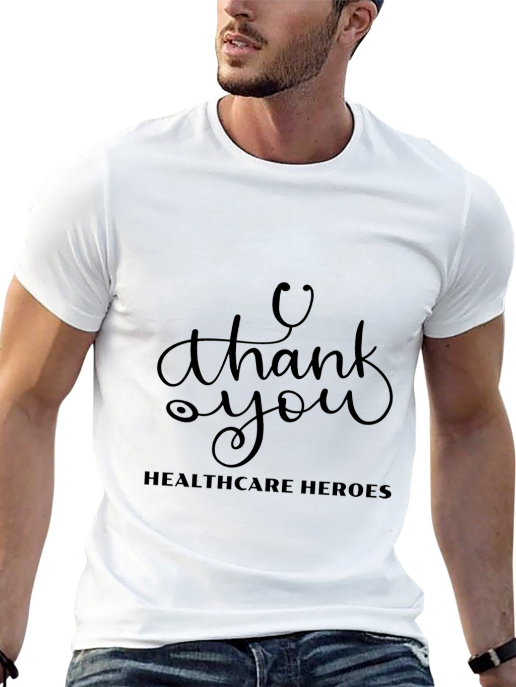 Healthcare Heroes Thank You Black T-Shirt