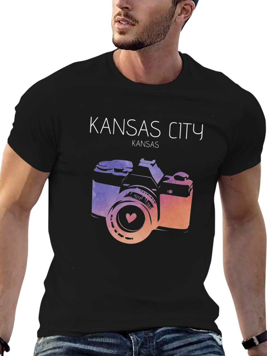 Kansas City Camera Graphic Tee - Trendy Unisex T-Shirt