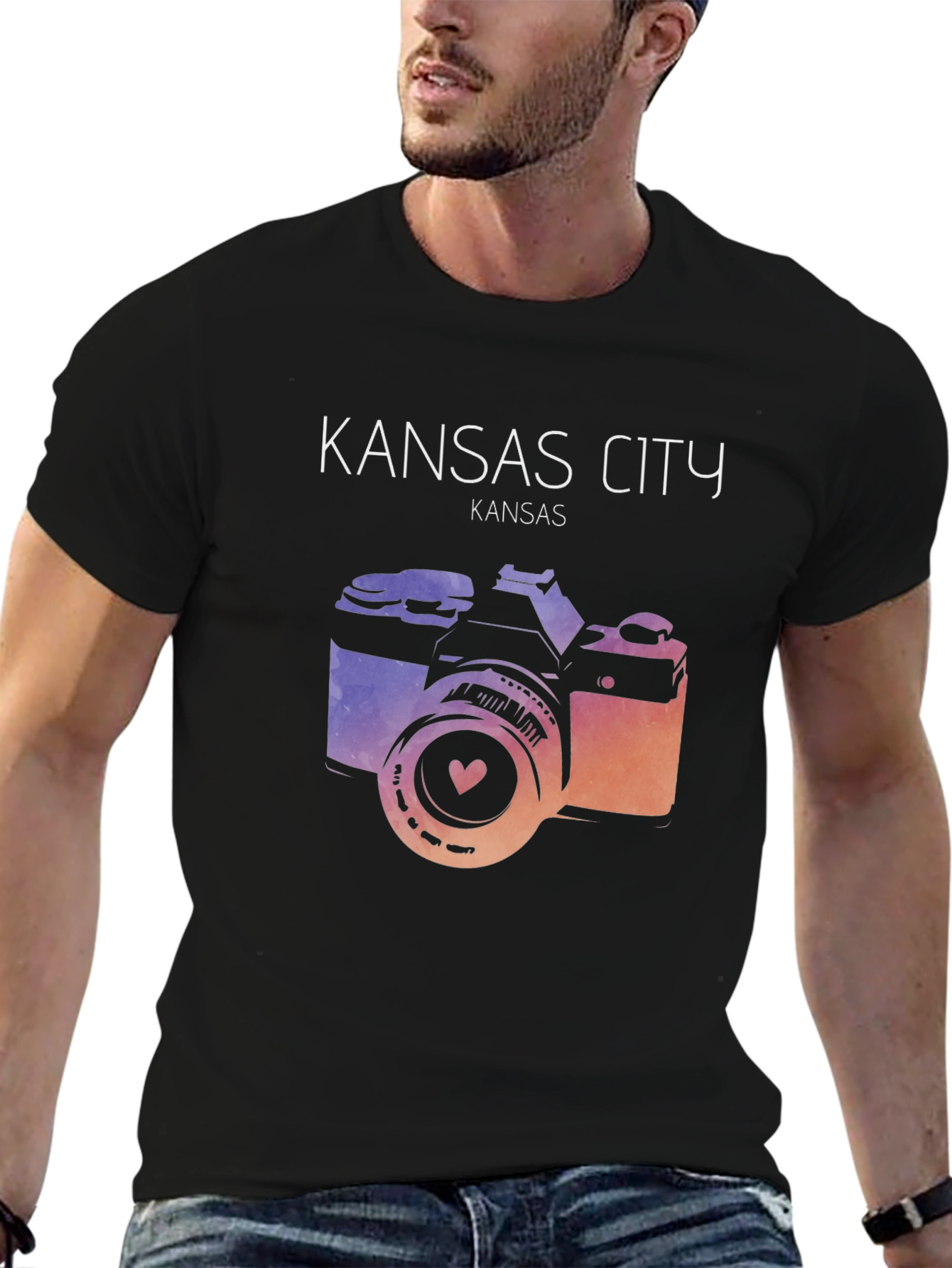 Kansas City Camera Graphic Tee - Trendy Unisex T-Shirt