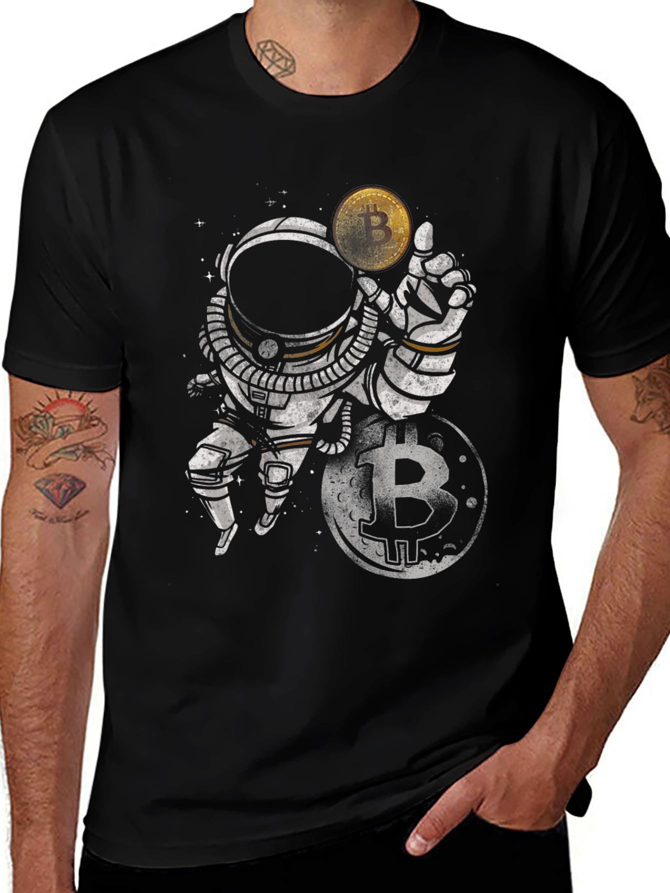 Bitcoin Astronaut Graphic Tee - Crypto T-Shirt