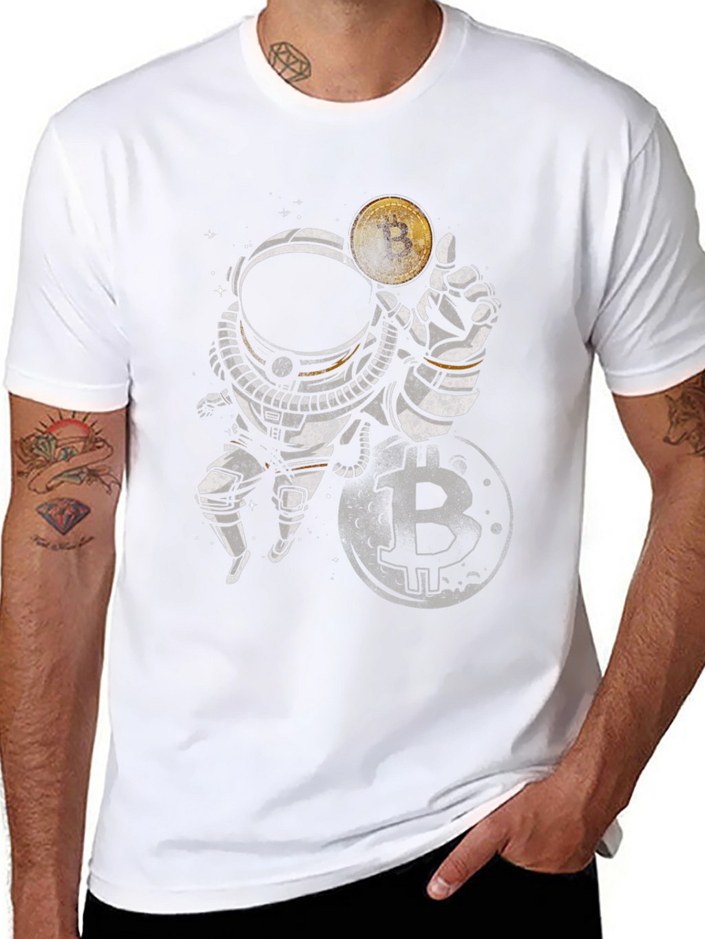 Bitcoin Astronaut Graphic Tee - Crypto T-Shirt