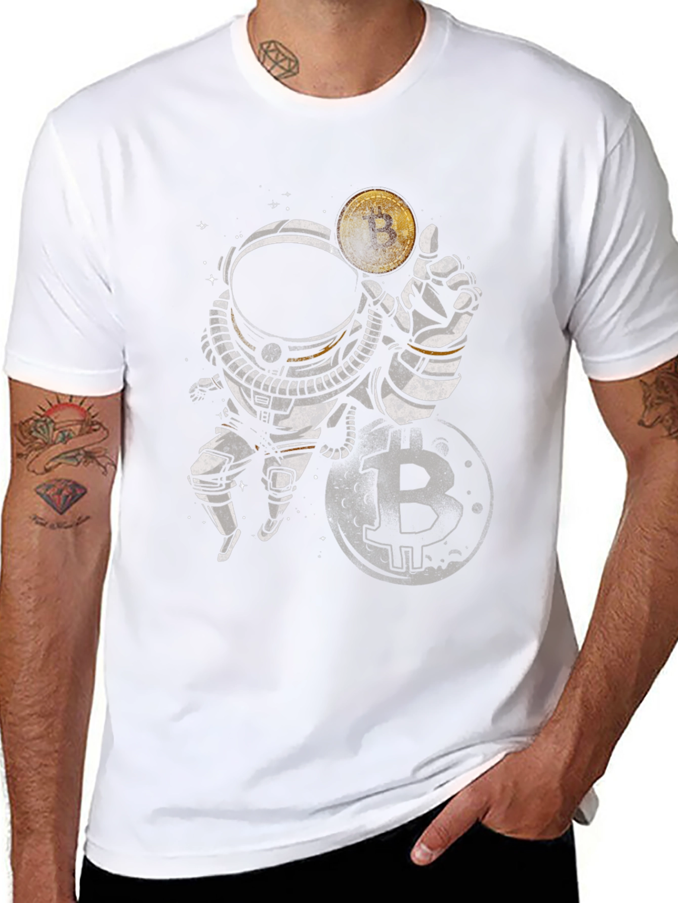 Bitcoin Astronaut Graphic Tee - Crypto T-Shirt