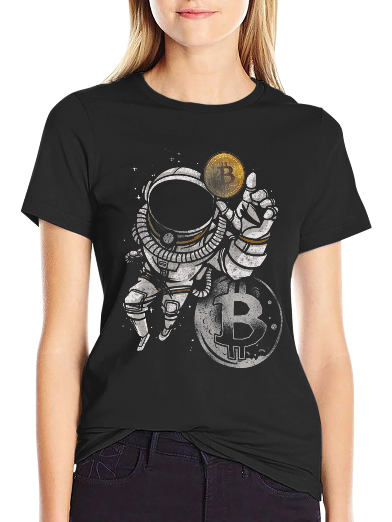 Bitcoin Astronaut Graphic Tee - Crypto T-Shirt