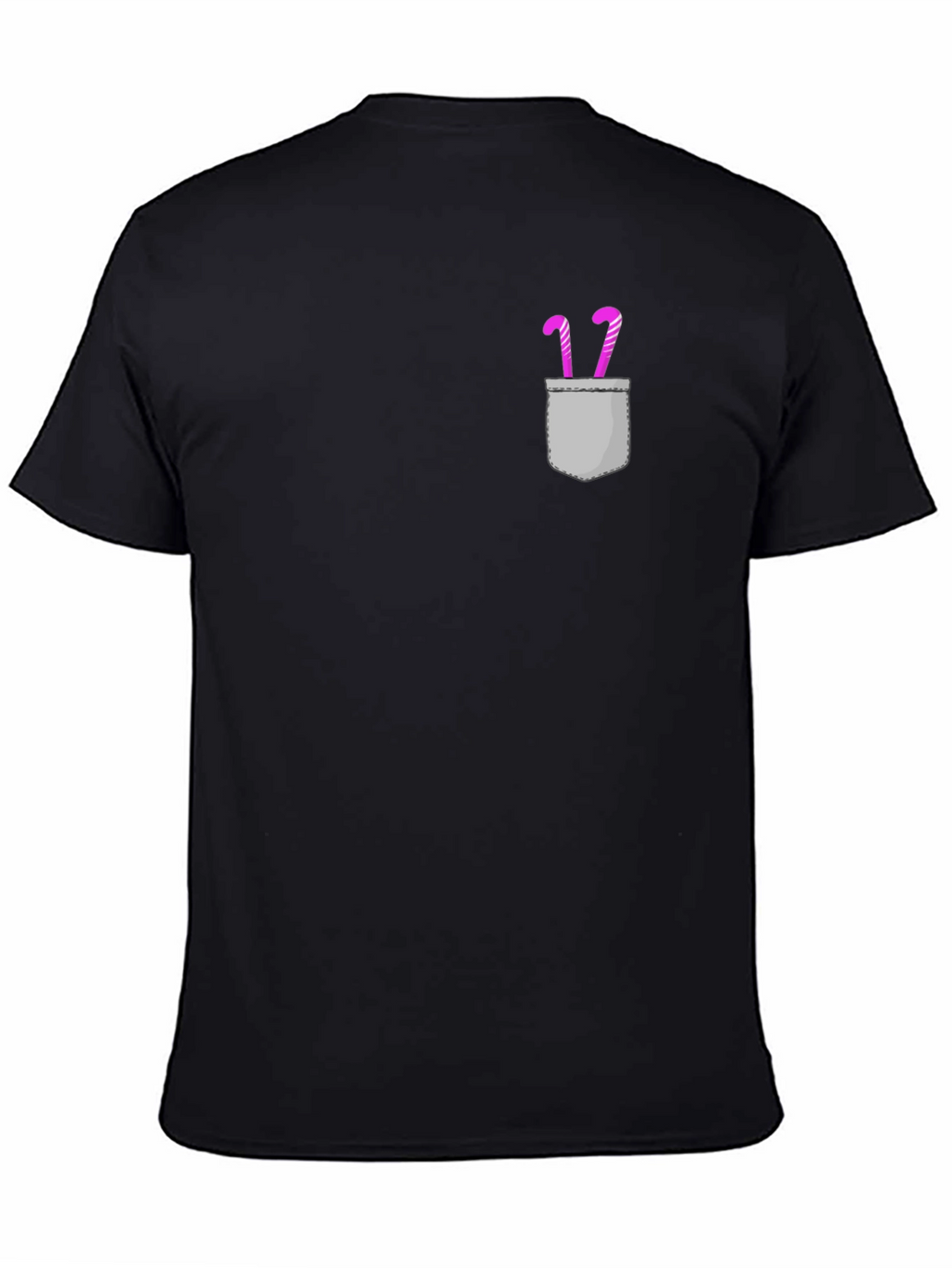 Candy Cane Pocket Graphic Tee - Black