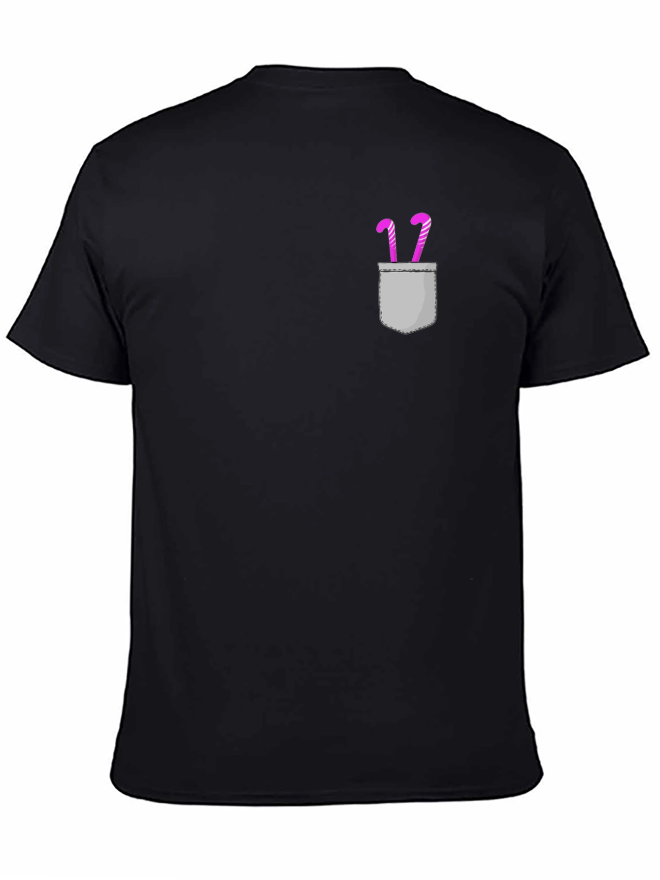Candy Cane Pocket Graphic Tee - Black