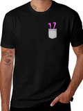 Candy Cane Pocket Graphic Tee - Black
