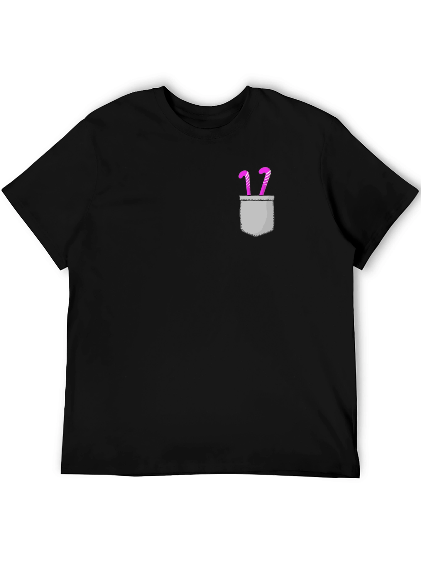 Candy Cane Pocket Graphic Tee - Black