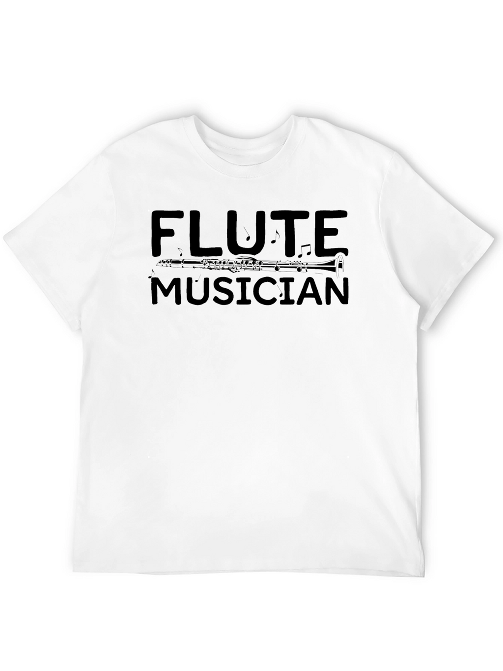Flute Musician Graphic Tee - Black