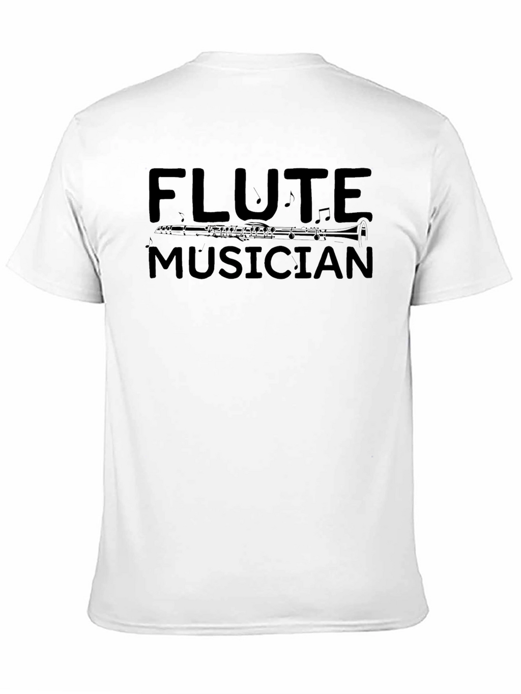 Flute Musician Graphic Tee - Black