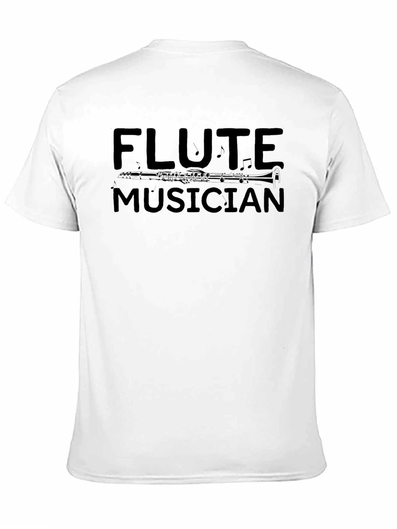 Flute Musician Graphic Tee - Black