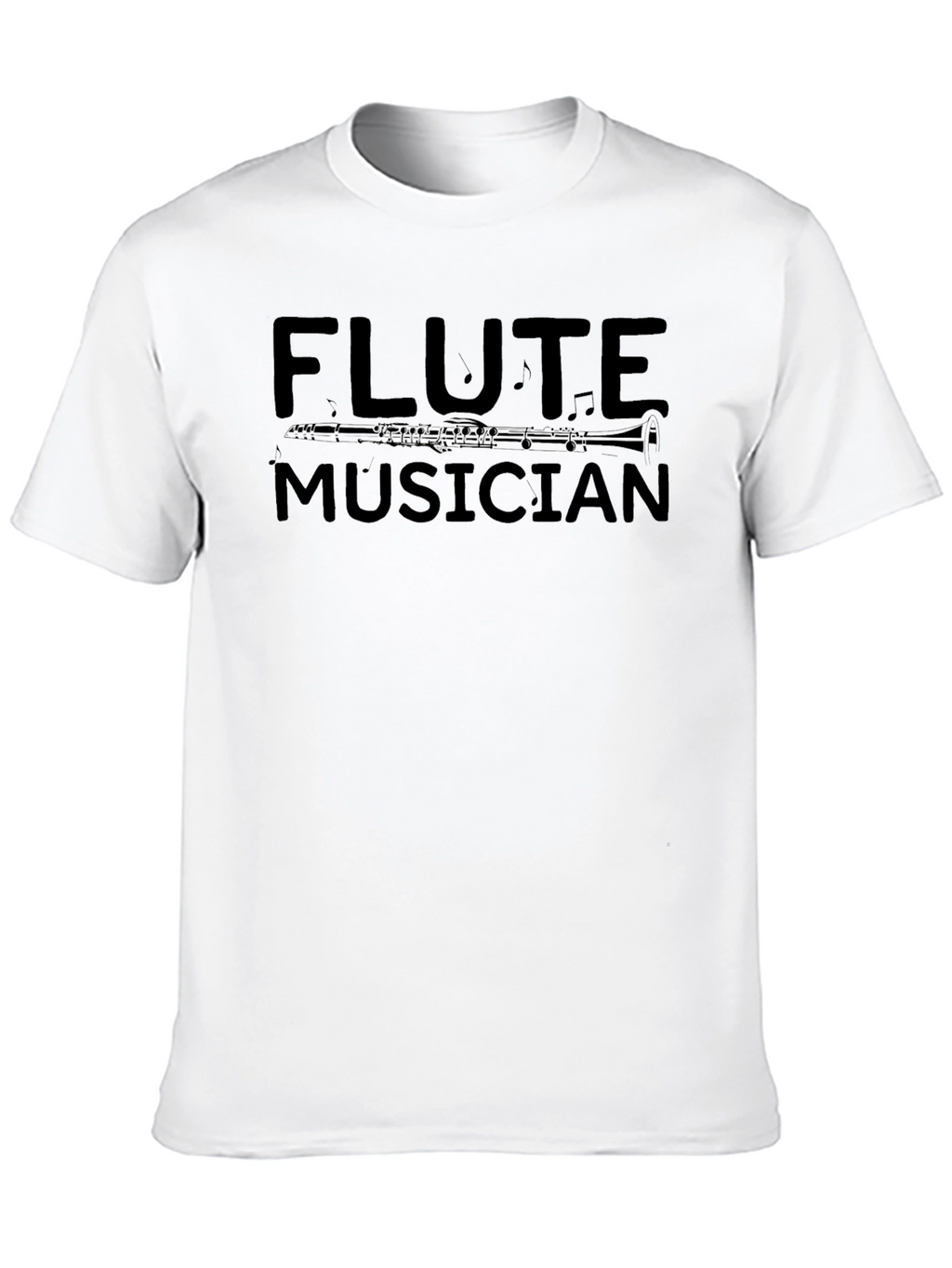 Flute Musician Graphic Tee - Black