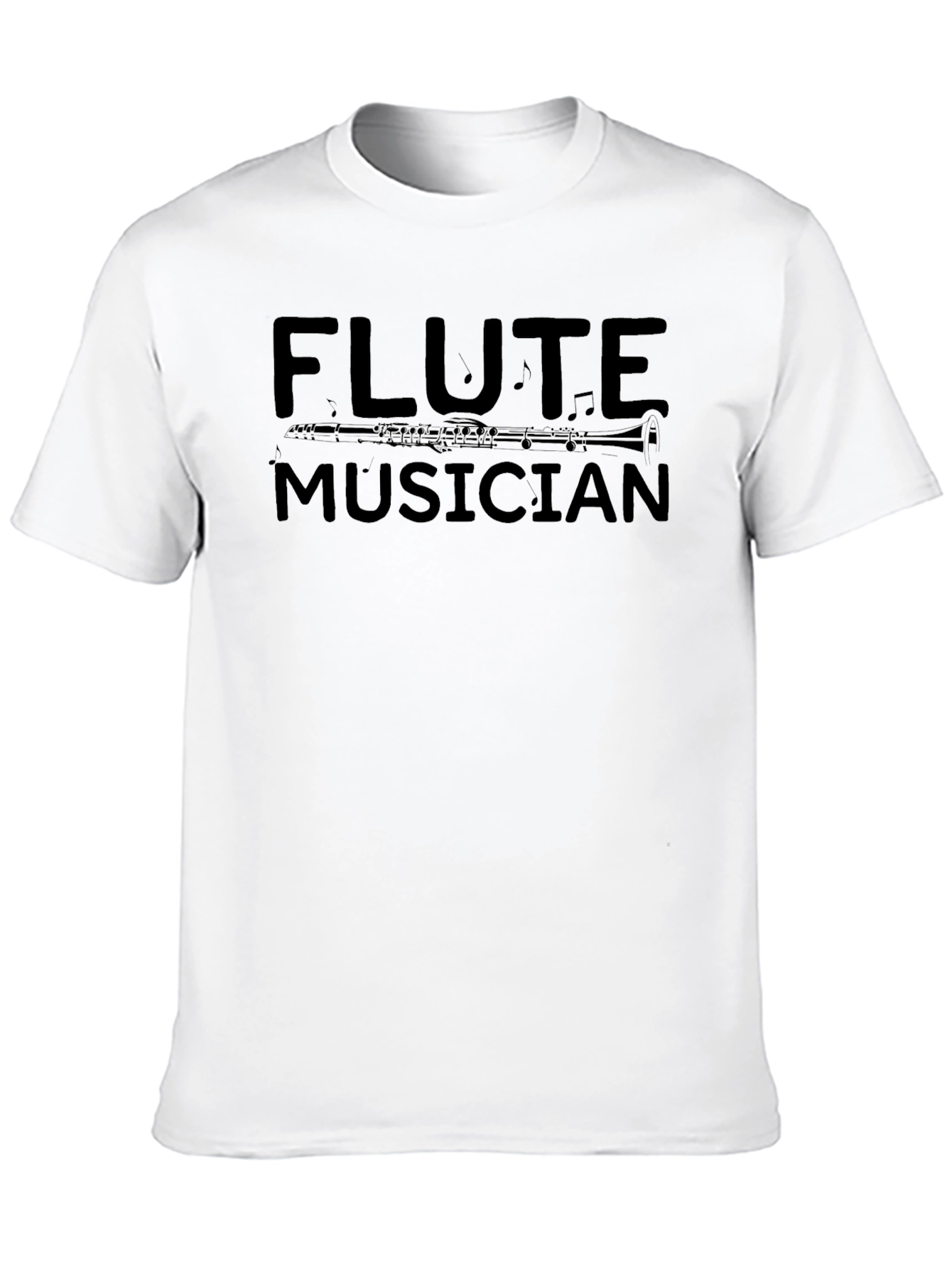 Flute Musician Graphic Tee - Black