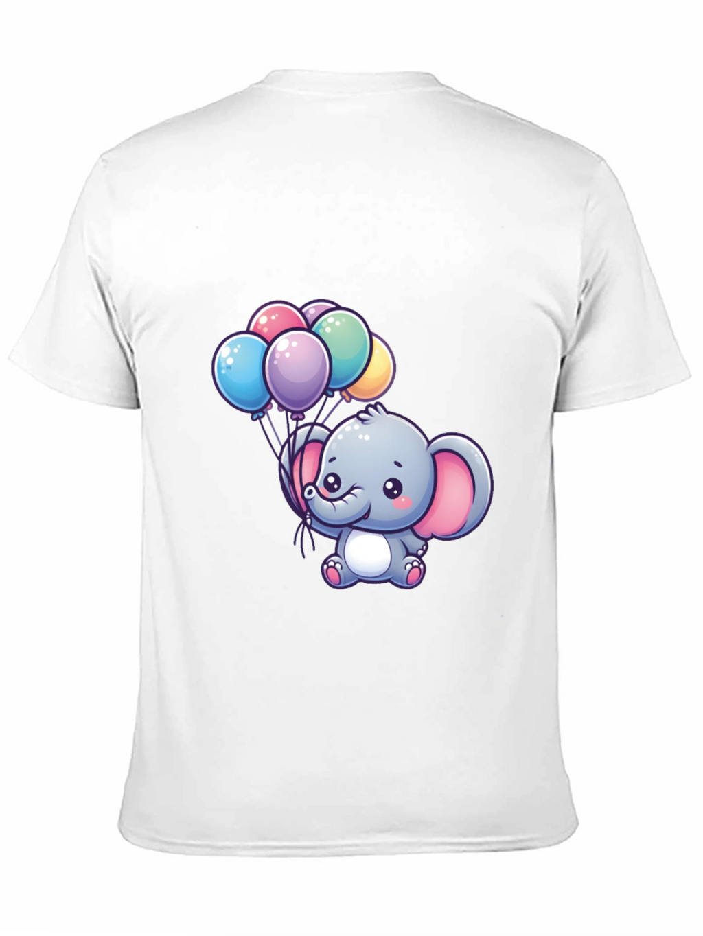 Cute Elephant Holding Balloons Graphic T-Shirt