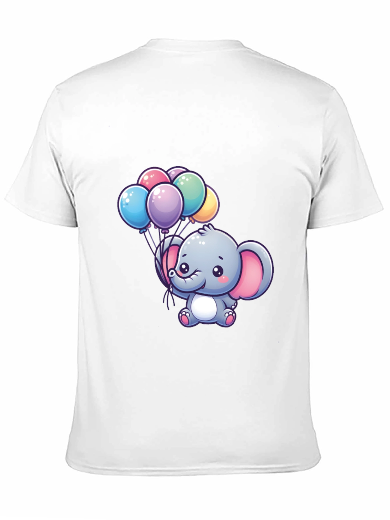 Cute Elephant Holding Balloons Graphic T-Shirt