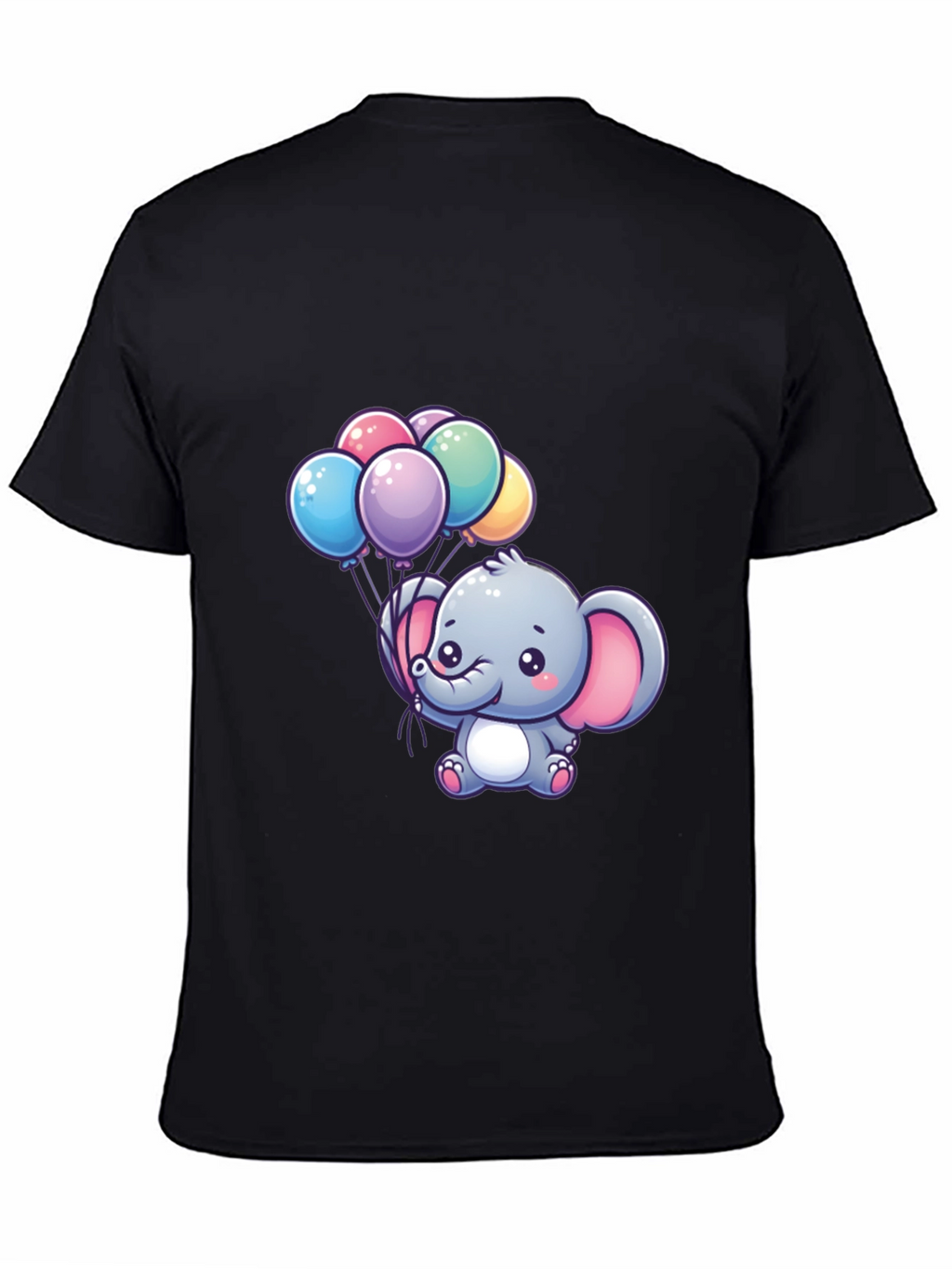 Cute Elephant Holding Balloons Graphic T-Shirt