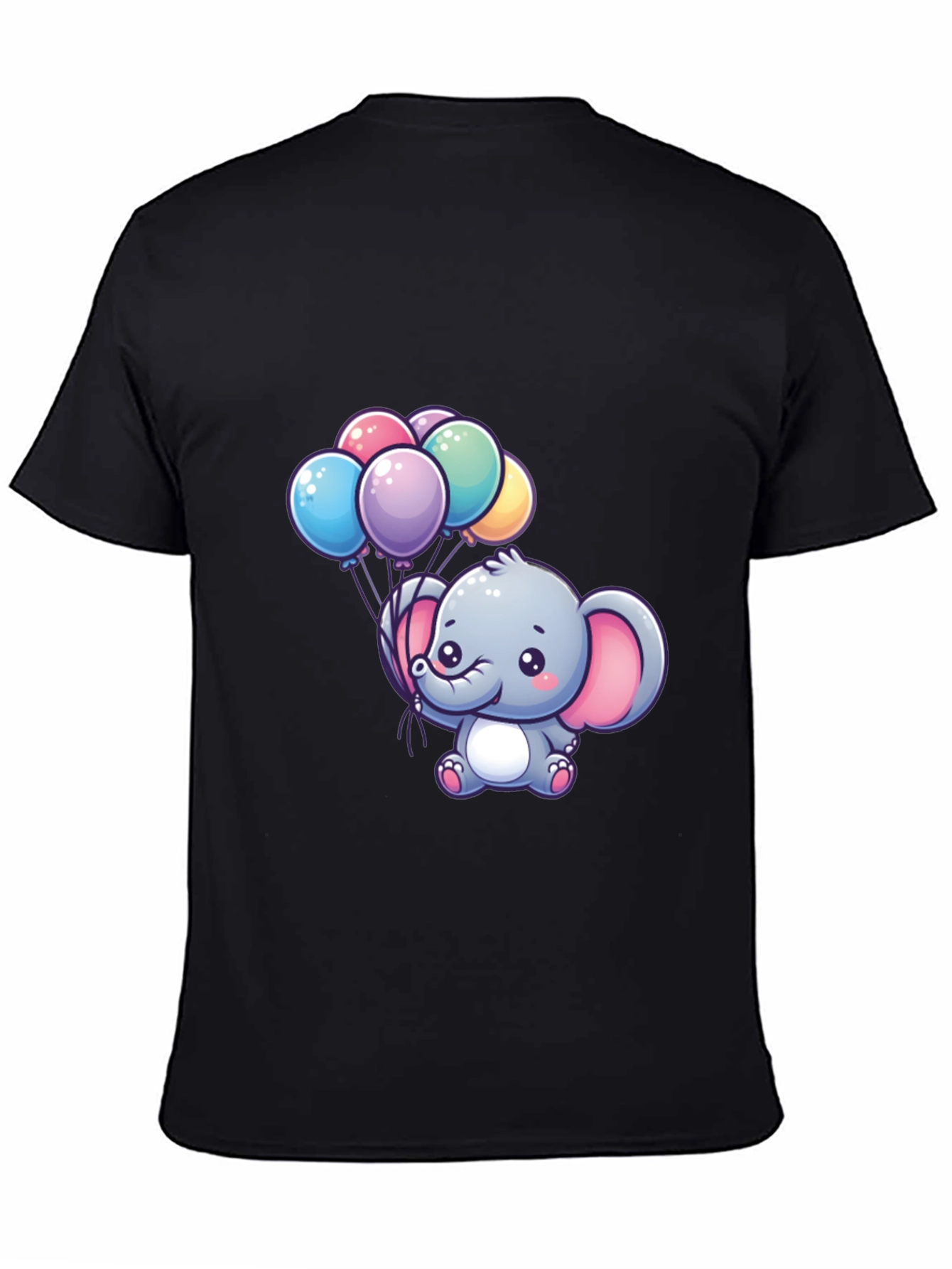 Cute Elephant Holding Balloons Graphic T-Shirt