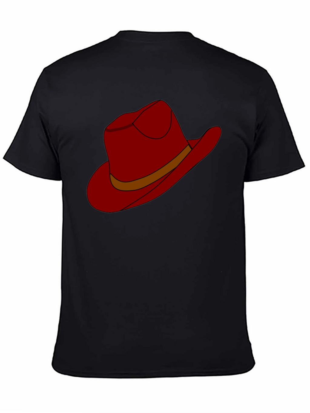 Cartoon Cowboy Hat Graphic Tee - Black