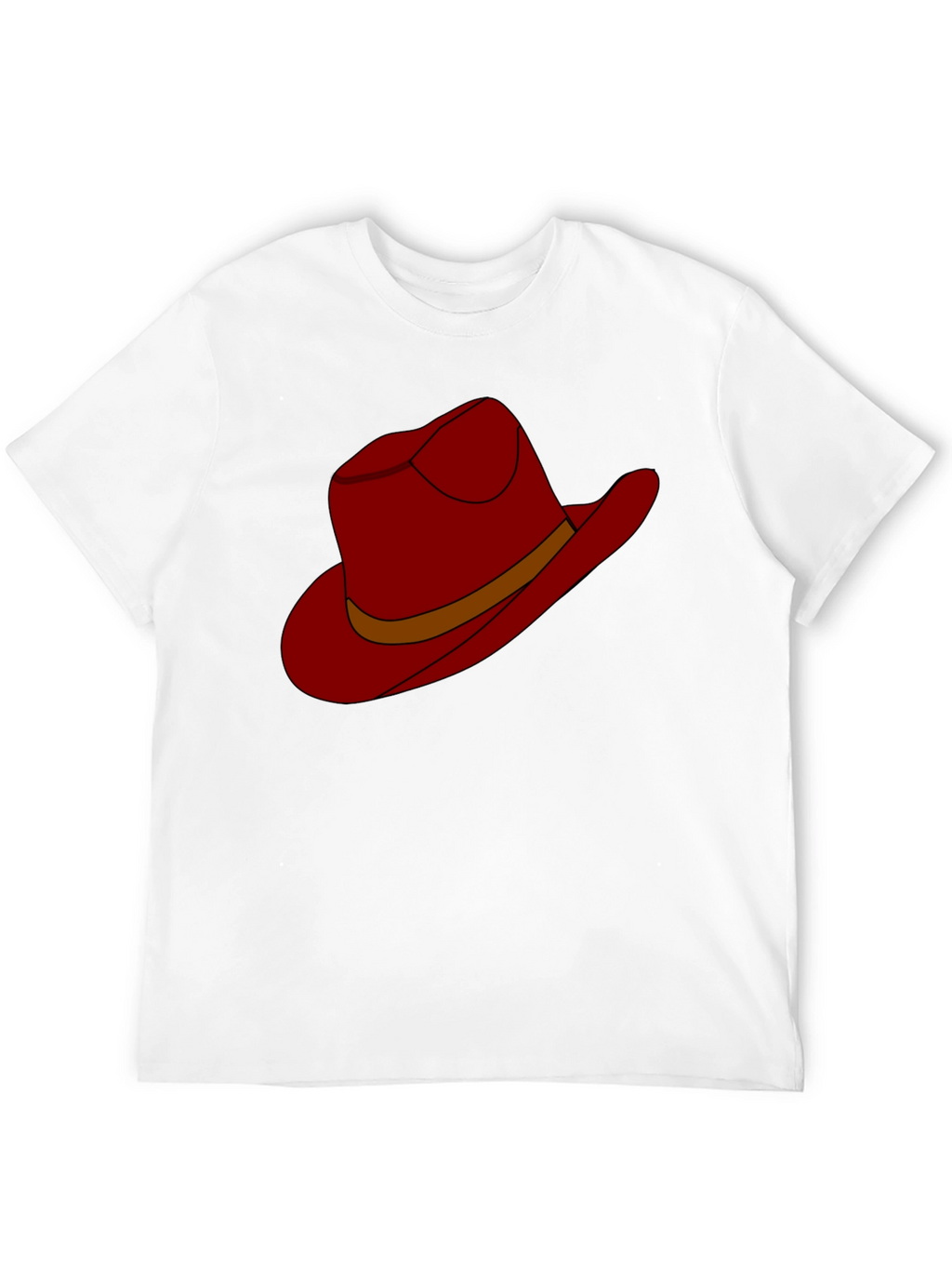 Cartoon Cowboy Hat Graphic Tee - Black