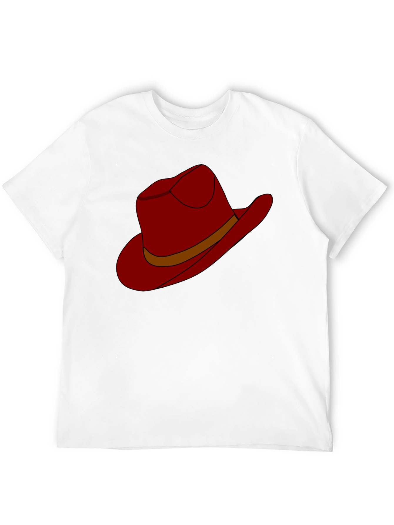 Cartoon Cowboy Hat Graphic Tee - Black