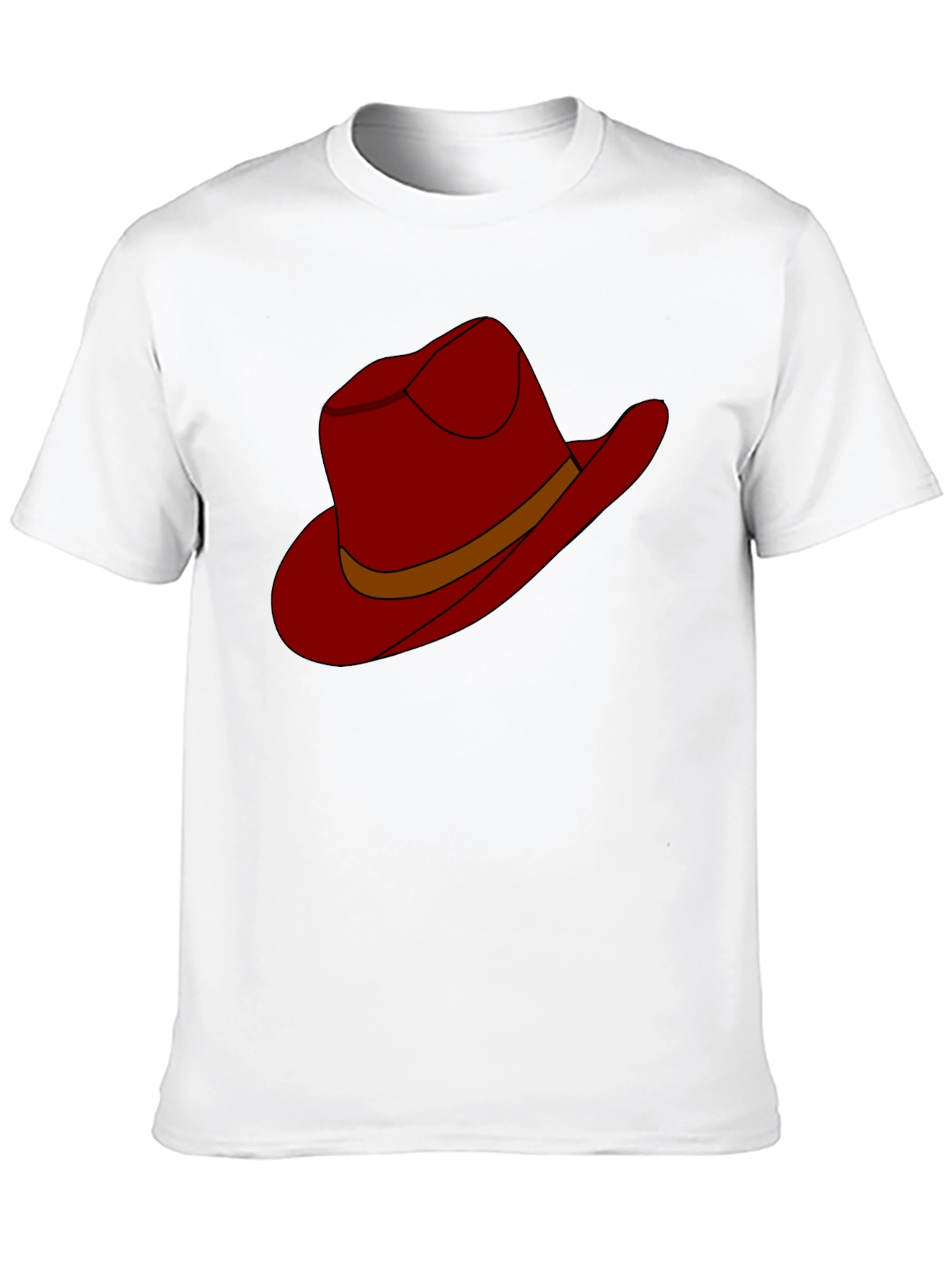 Cartoon Cowboy Hat Graphic Tee - Black