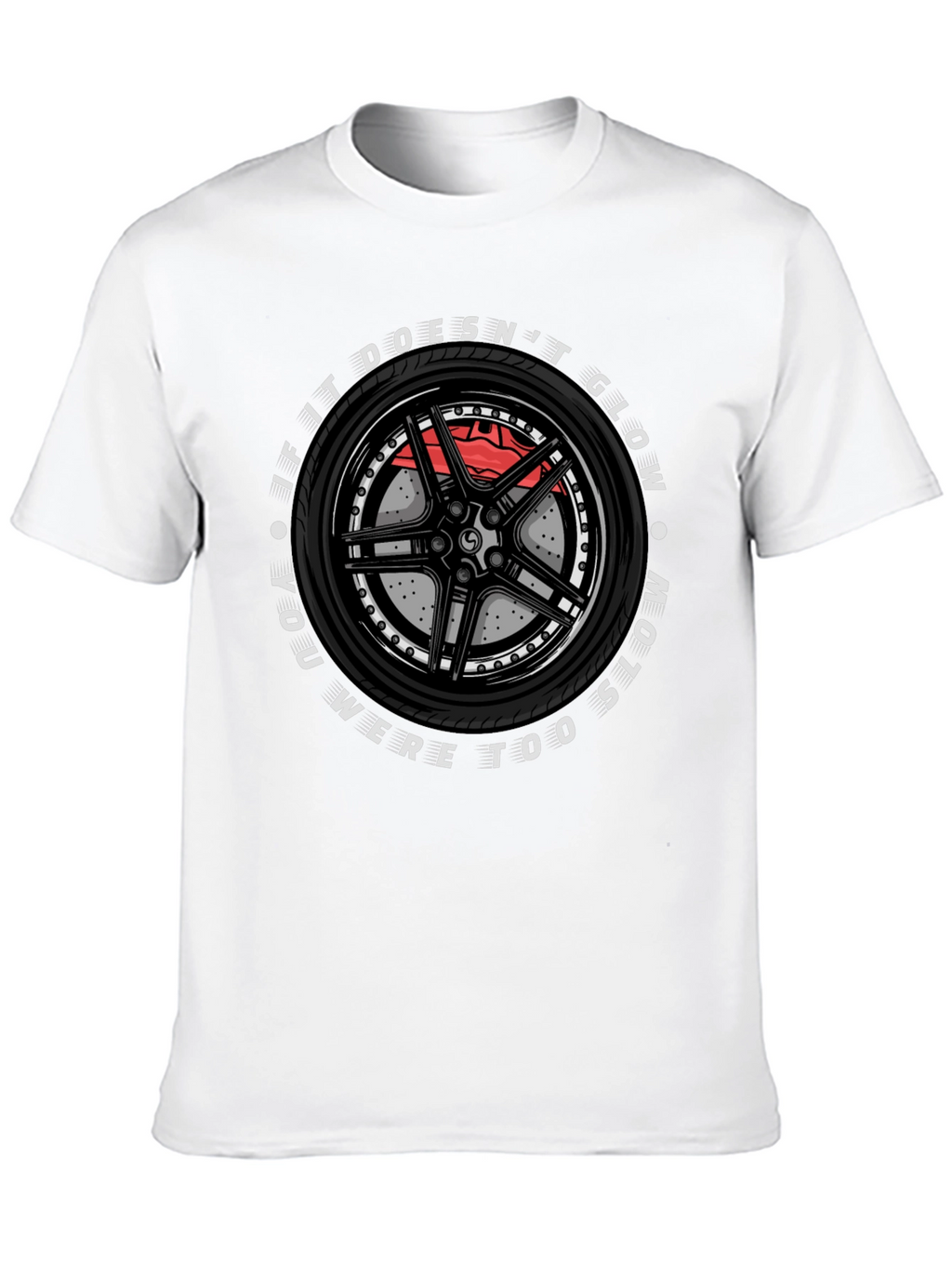 Glow in the Dark Race Car Wheel T-Shirt