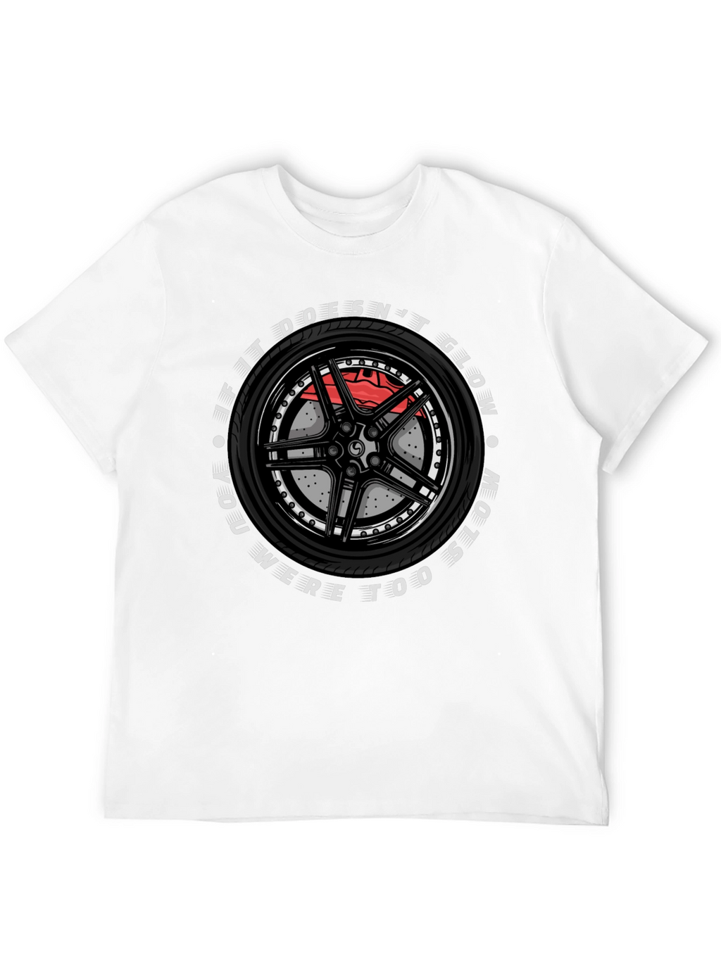 Glow in the Dark Race Car Wheel T-Shirt
