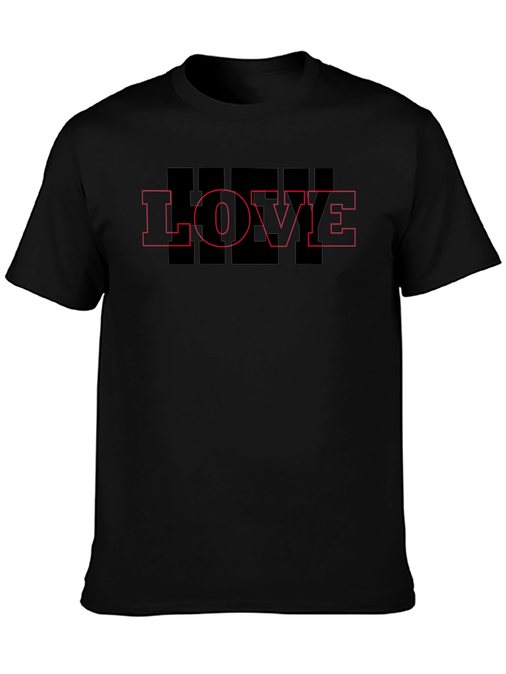 LOVE Graphic Print Black T-Shirt