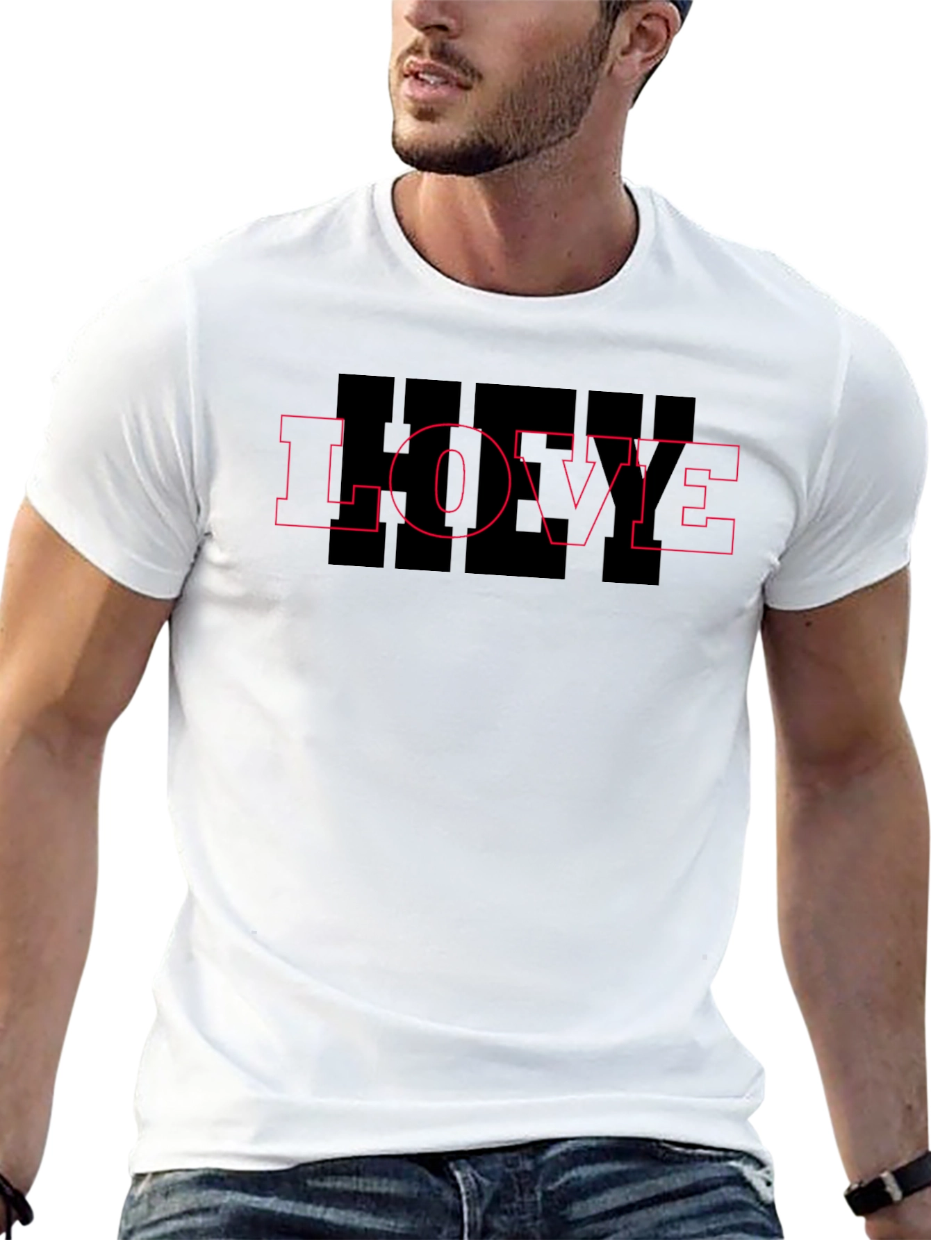 LOVE Graphic Print Black T-Shirt