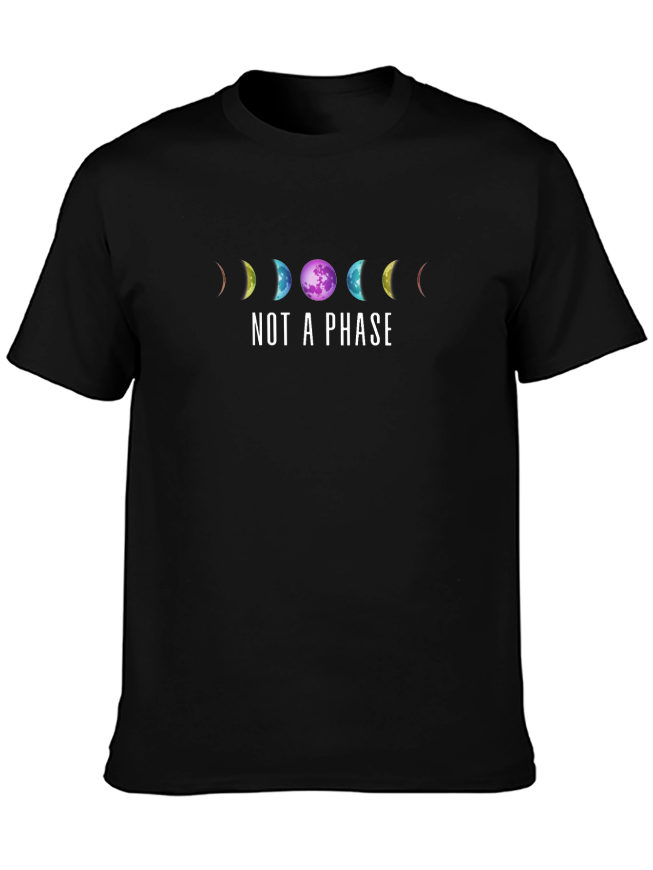 Moon Phases T-Shirt - Not a Phase Black Tee