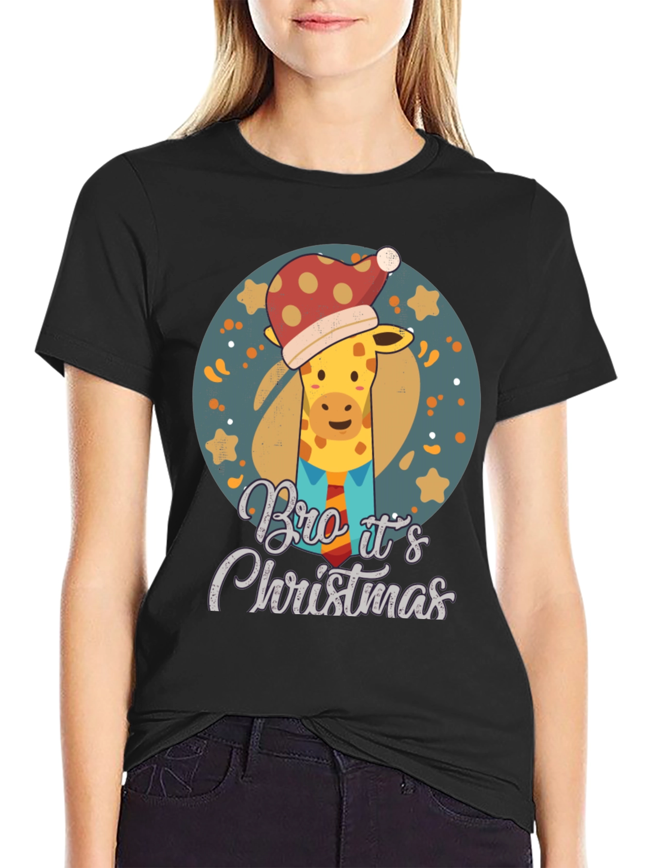 Christmas Giraffe T-Shirt - Bro Its Christmas