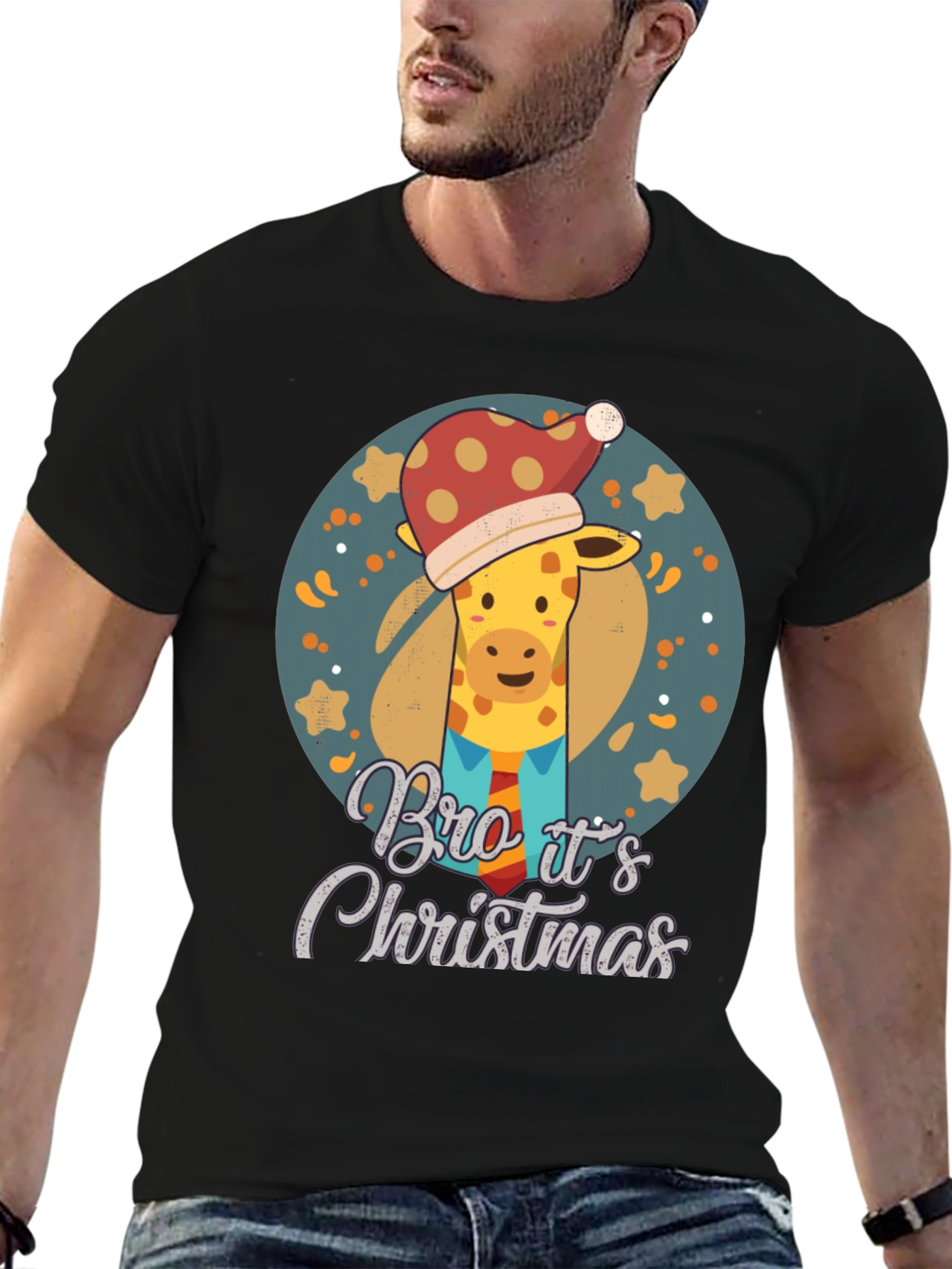 Christmas Giraffe T-Shirt - Bro Its Christmas