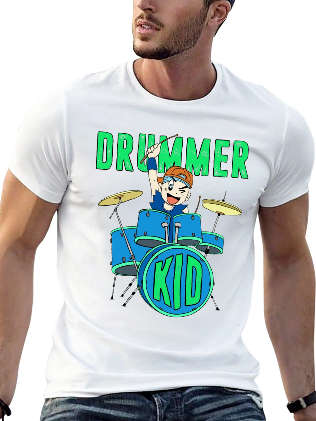 Drummer Kid Graphic Tee - Music Lovers T-Shirt