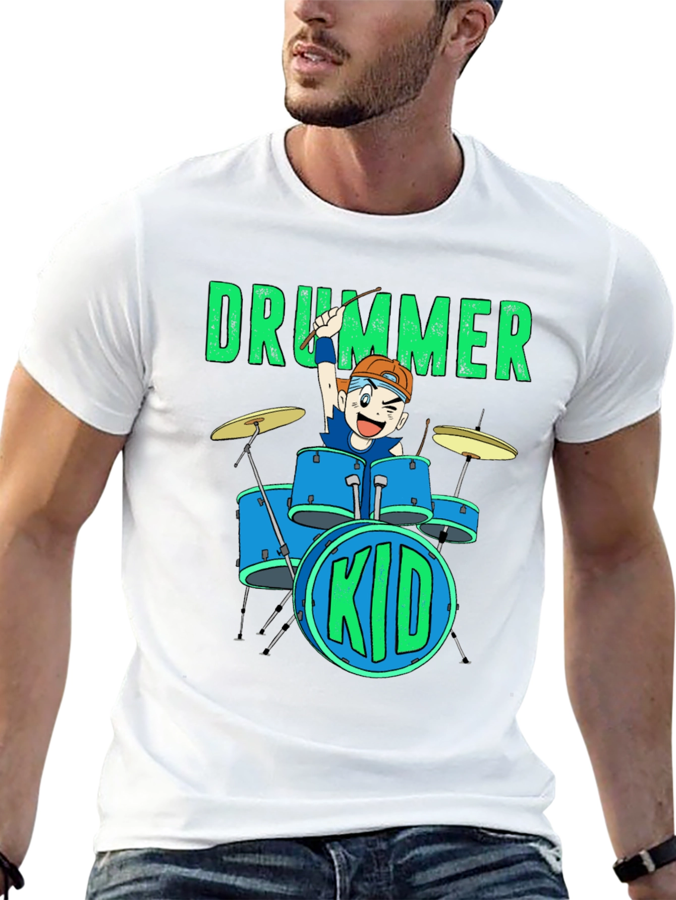 Drummer Kid Graphic Tee - Music Lovers T-Shirt