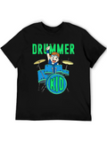 Drummer Kid Graphic Tee - Music Lovers T-Shirt