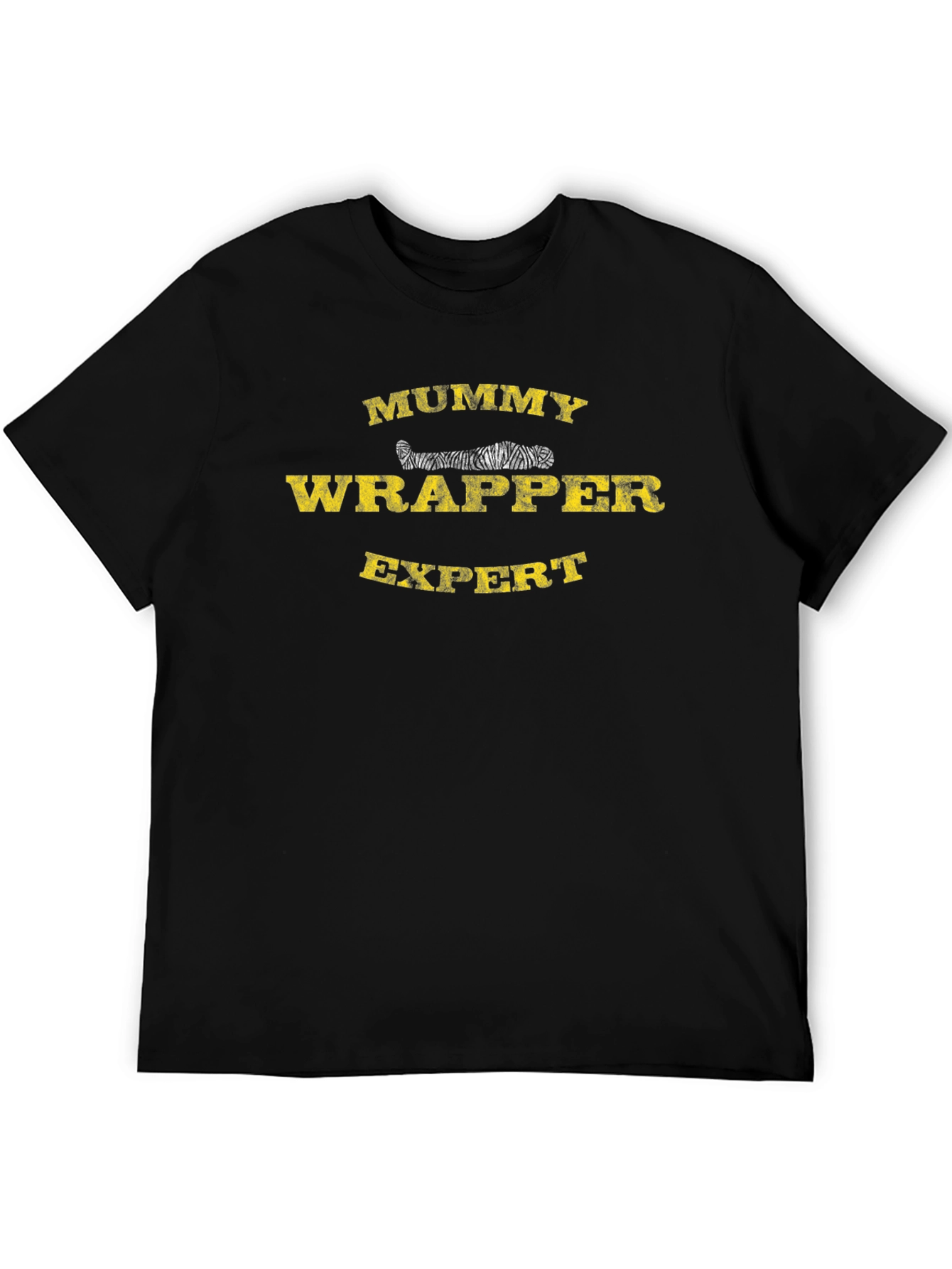Mummy Wrapper Expert Graphic Tee - Spooky Humor T-Shirt