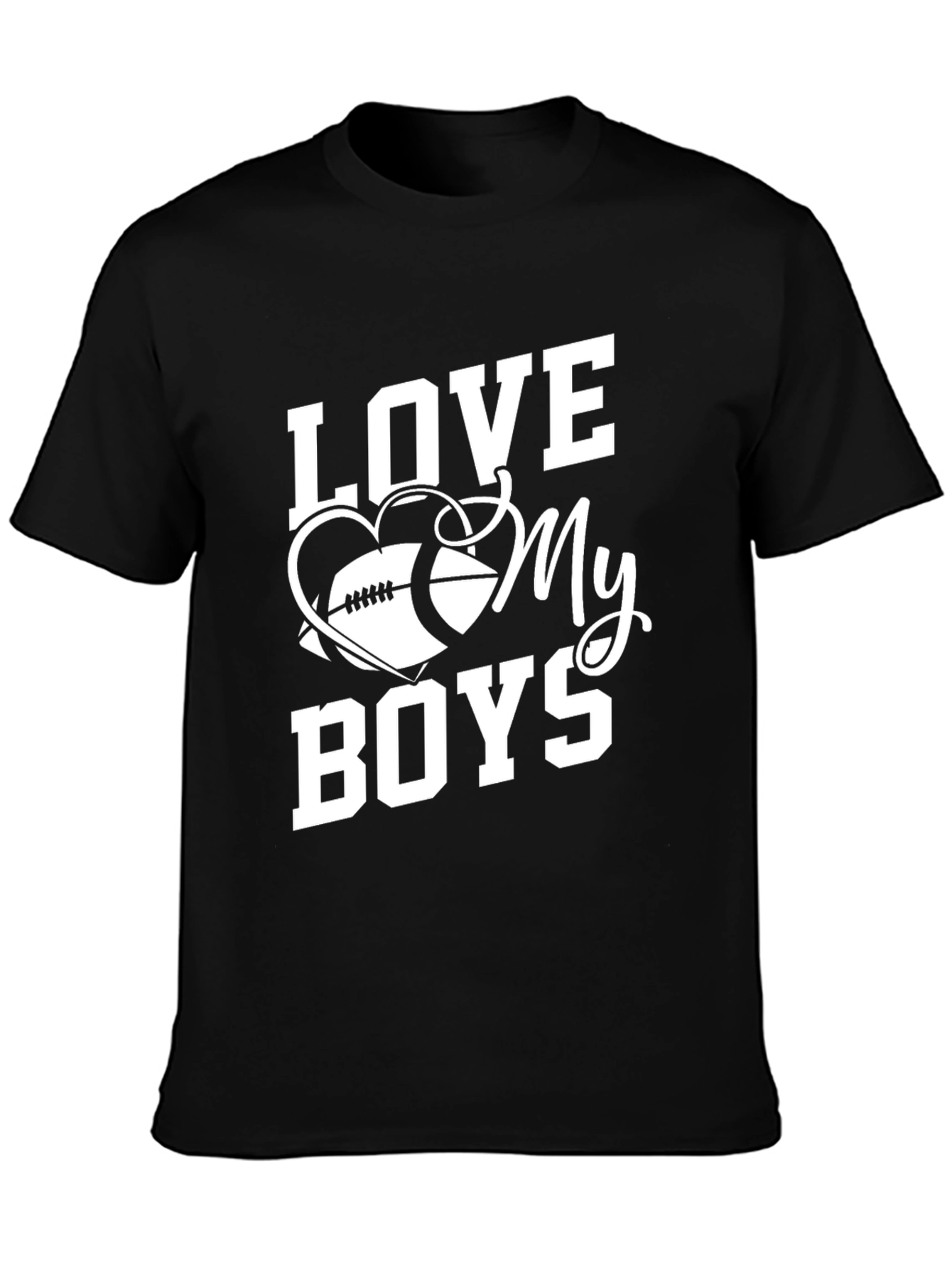 Love My Boys Football Heart Graphic Tee