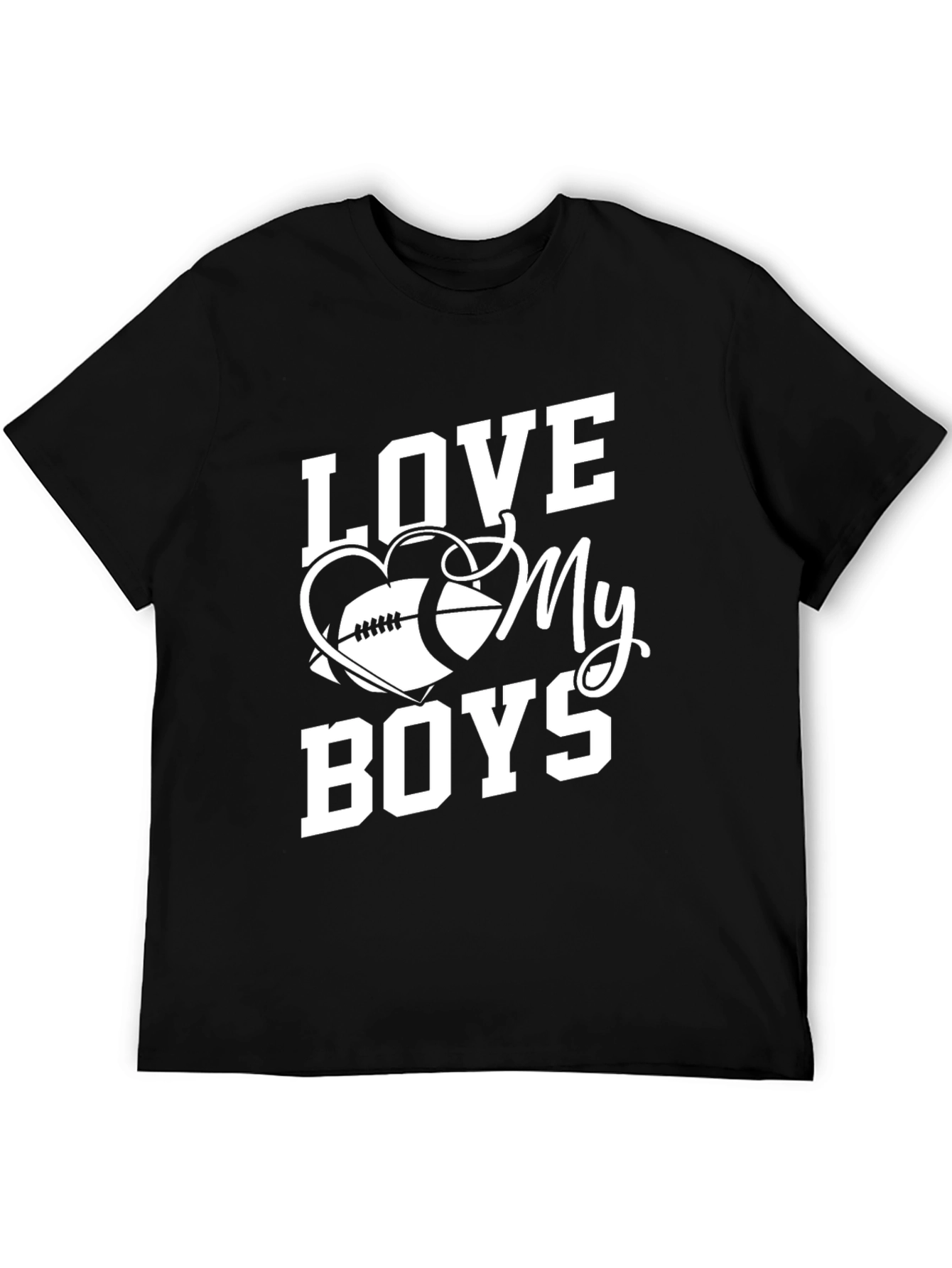 Love My Boys Football Heart Graphic Tee