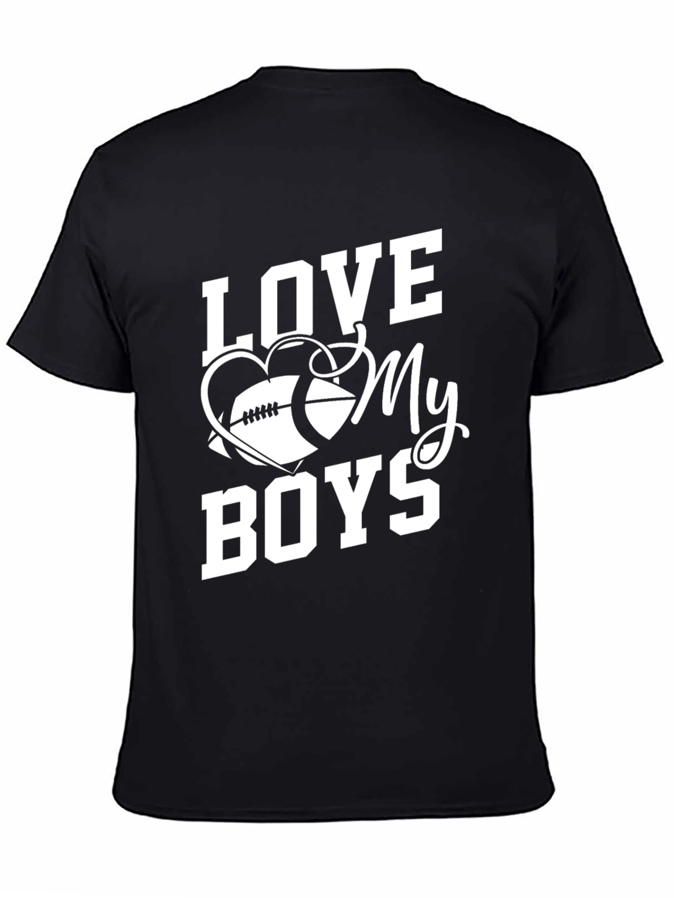 Love My Boys Football Heart Graphic Tee