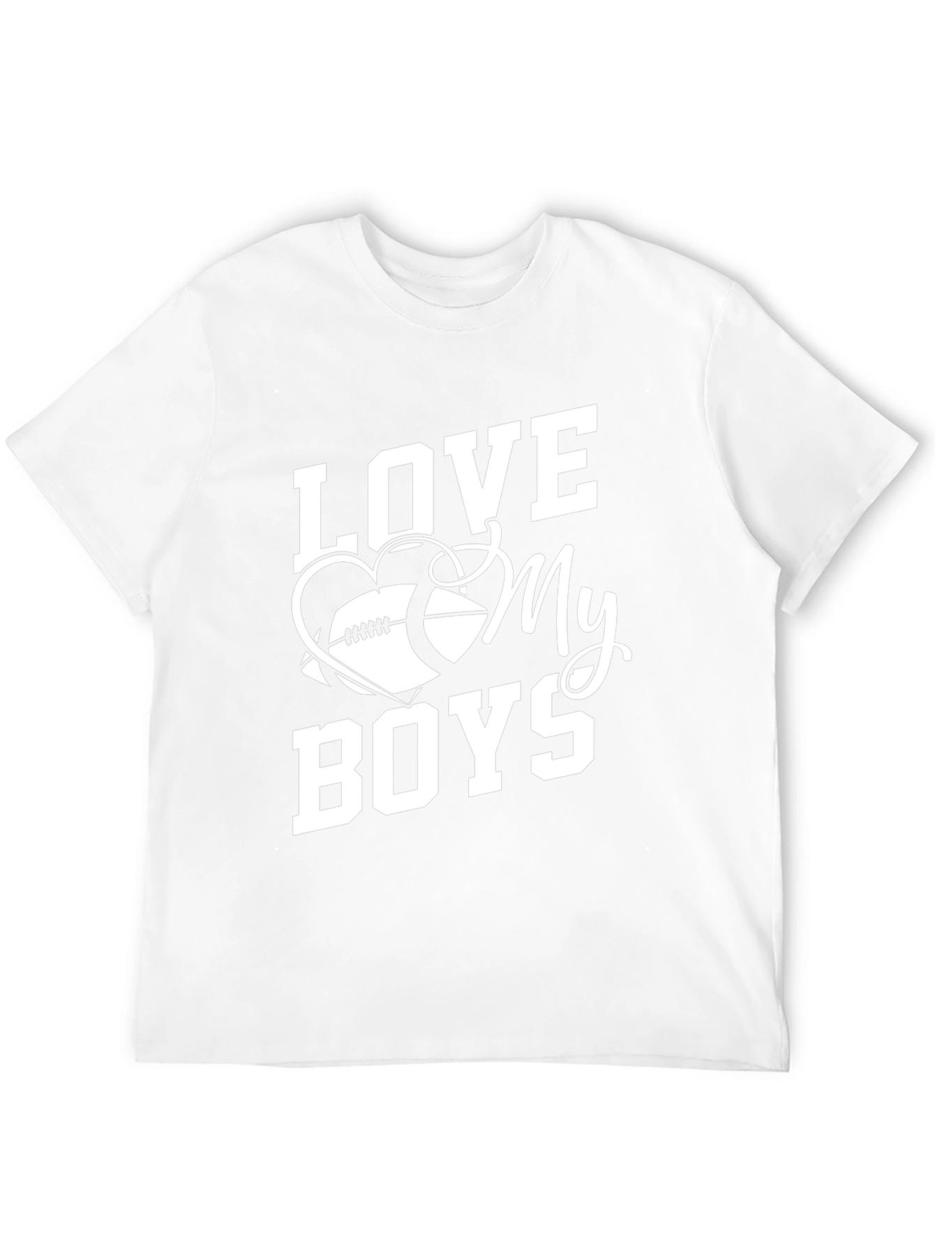 Love My Boys Football Heart Graphic Tee