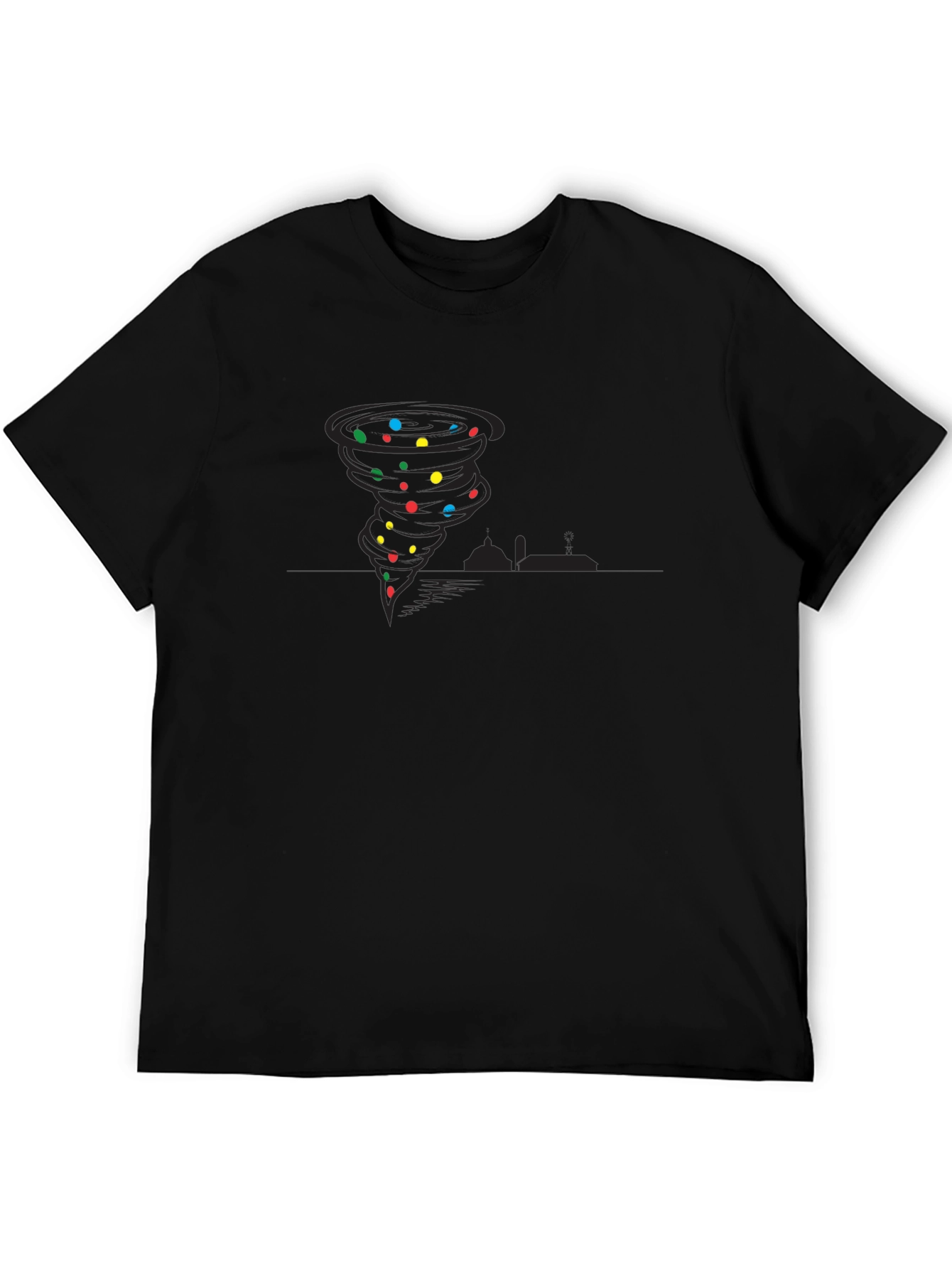 Whimsical Tornado Tee - Colorful & Unique Design
