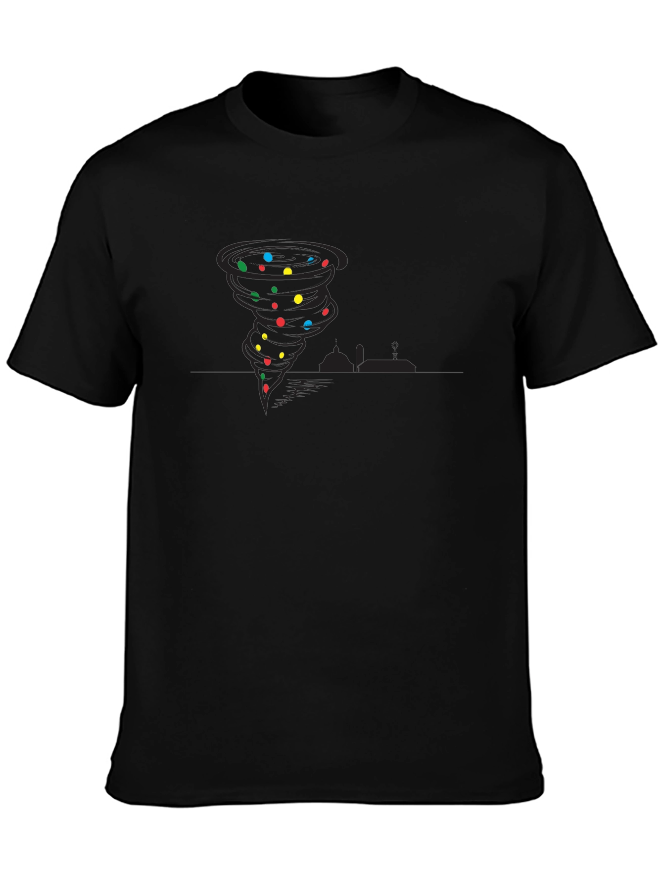 Whimsical Tornado Tee - Colorful & Unique Design