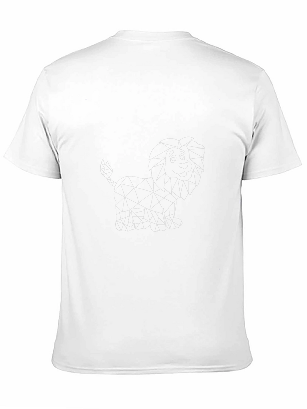 Geometric Lion Graphic Black T-Shirt