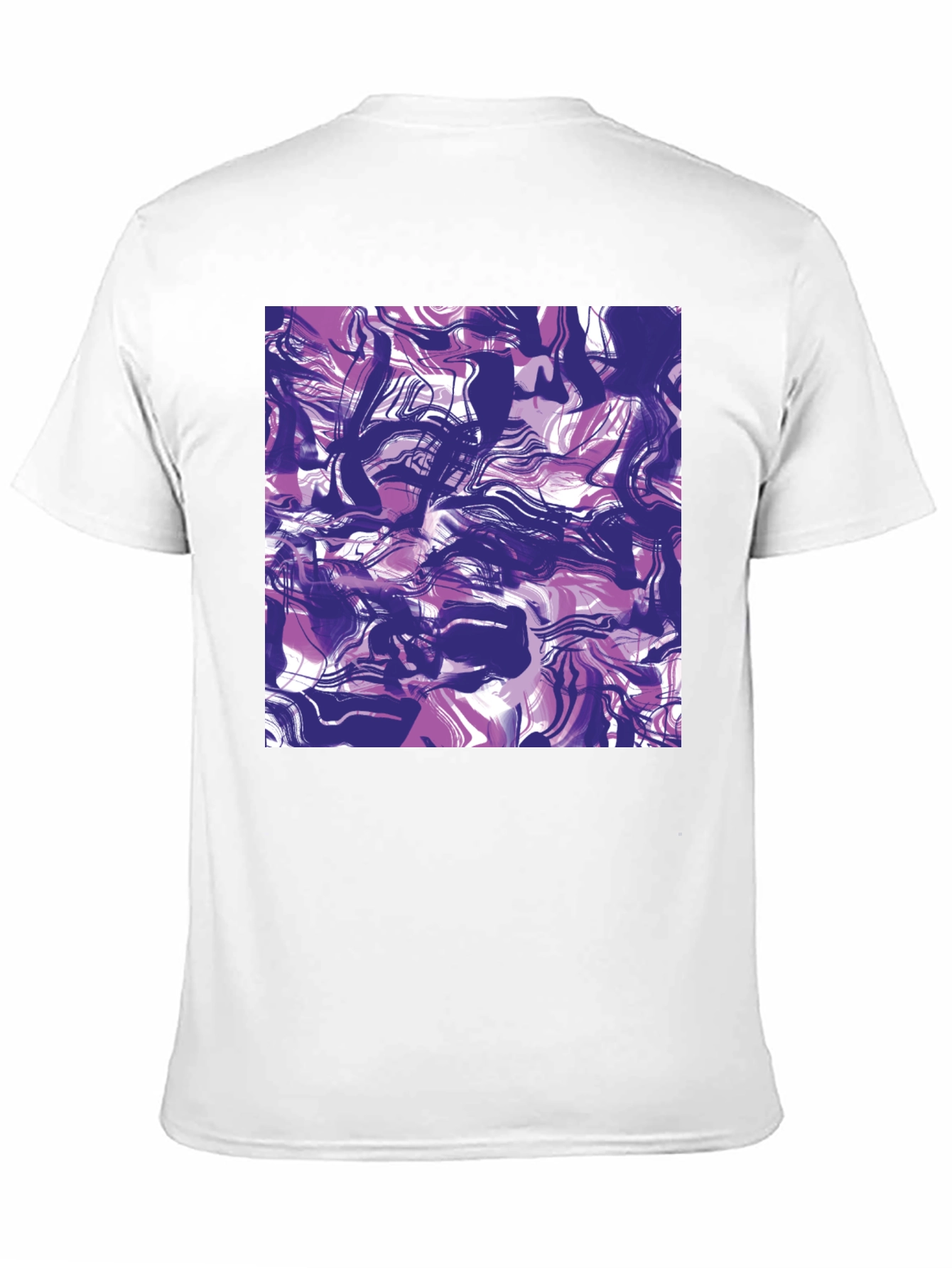 Abstract Swirl Art Print Black T-Shirt
