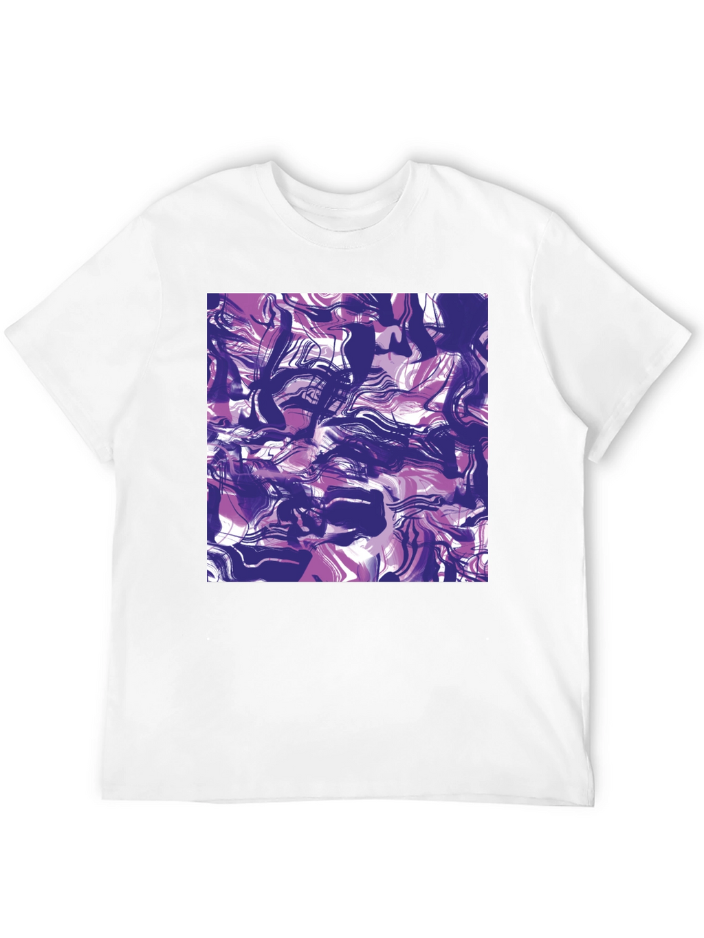 Abstract Swirl Art Print Black T-Shirt