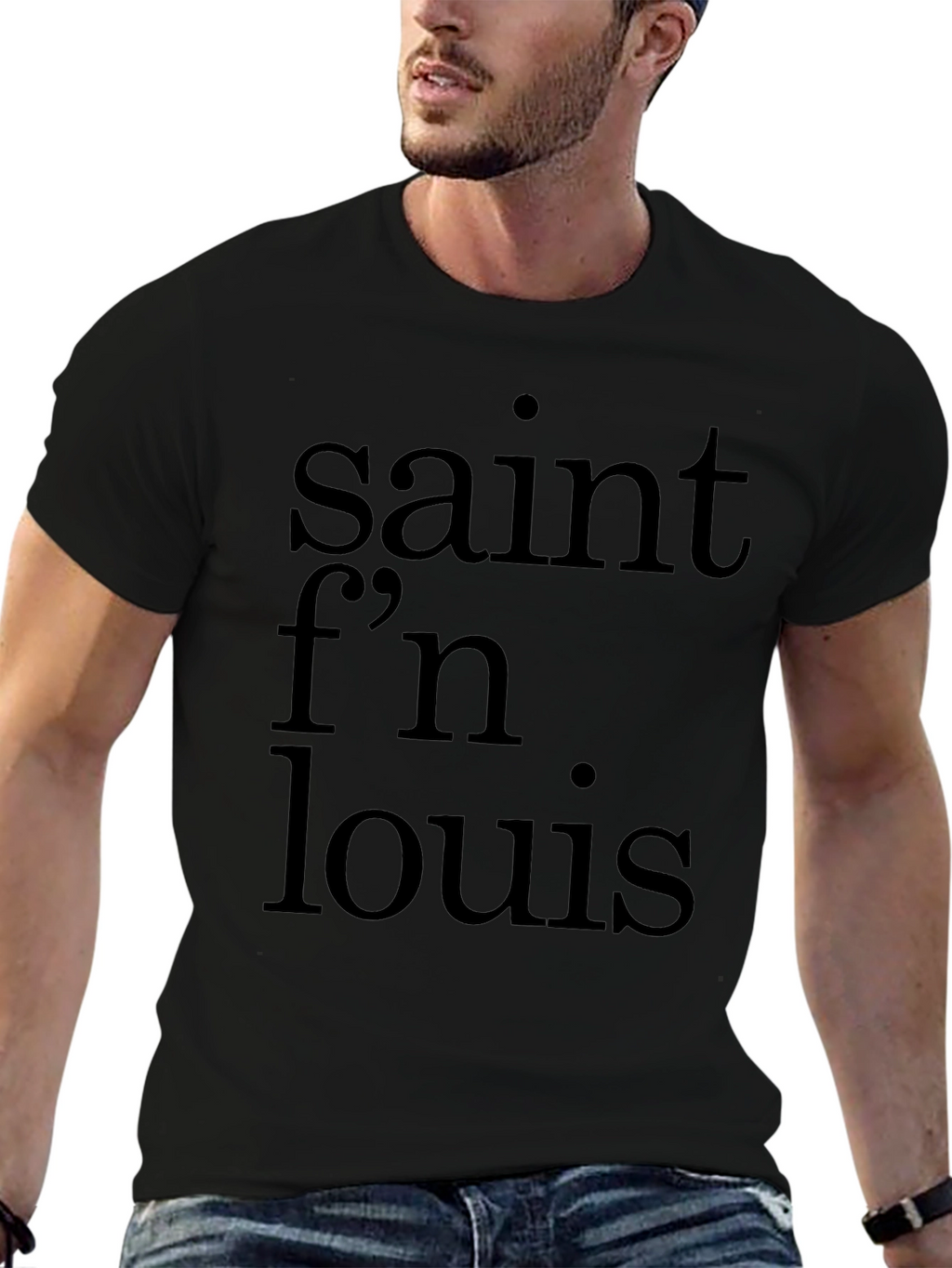 Saint Fn Louis Black T-Shirt