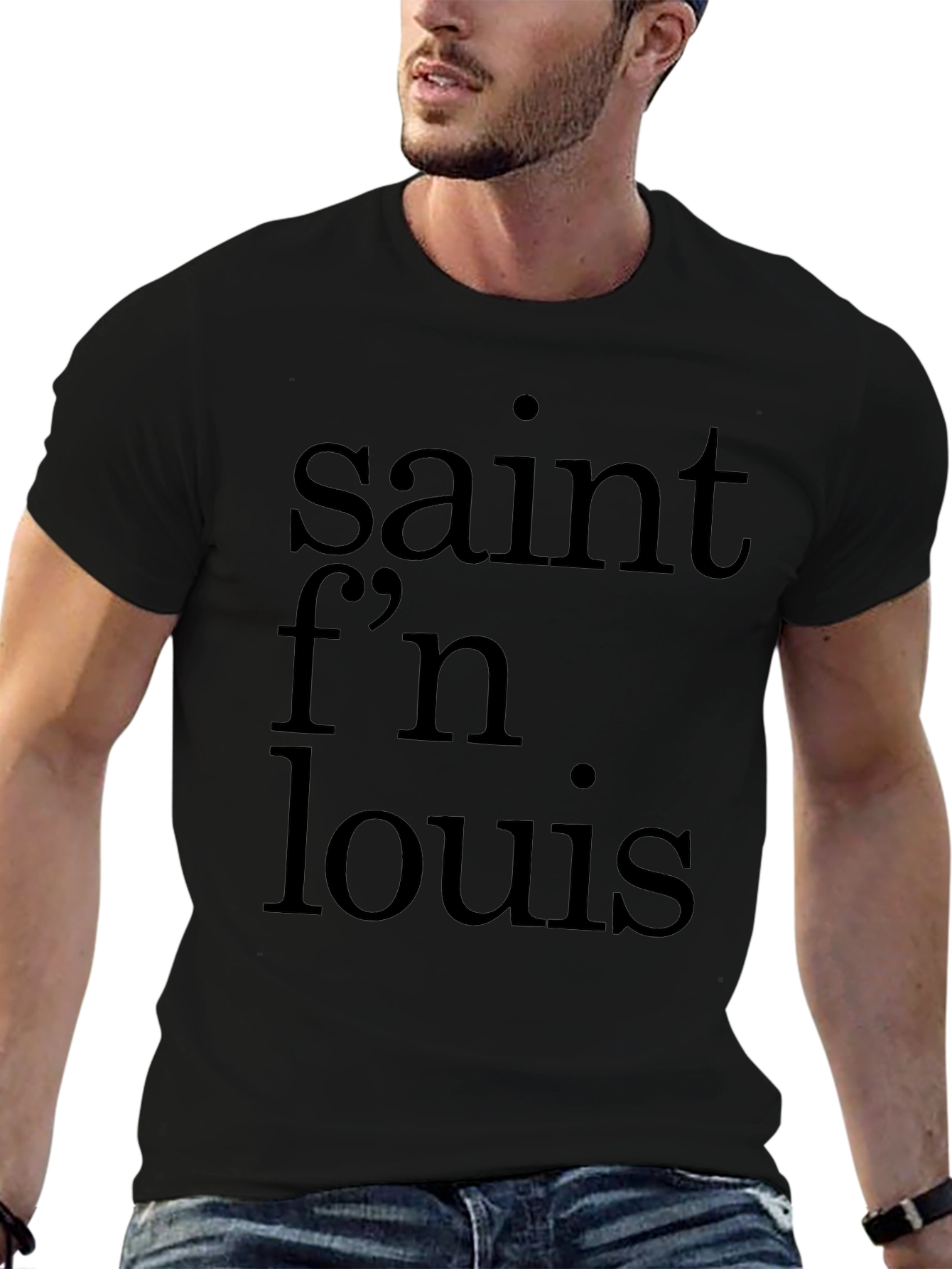 Saint Fn Louis Black T-Shirt