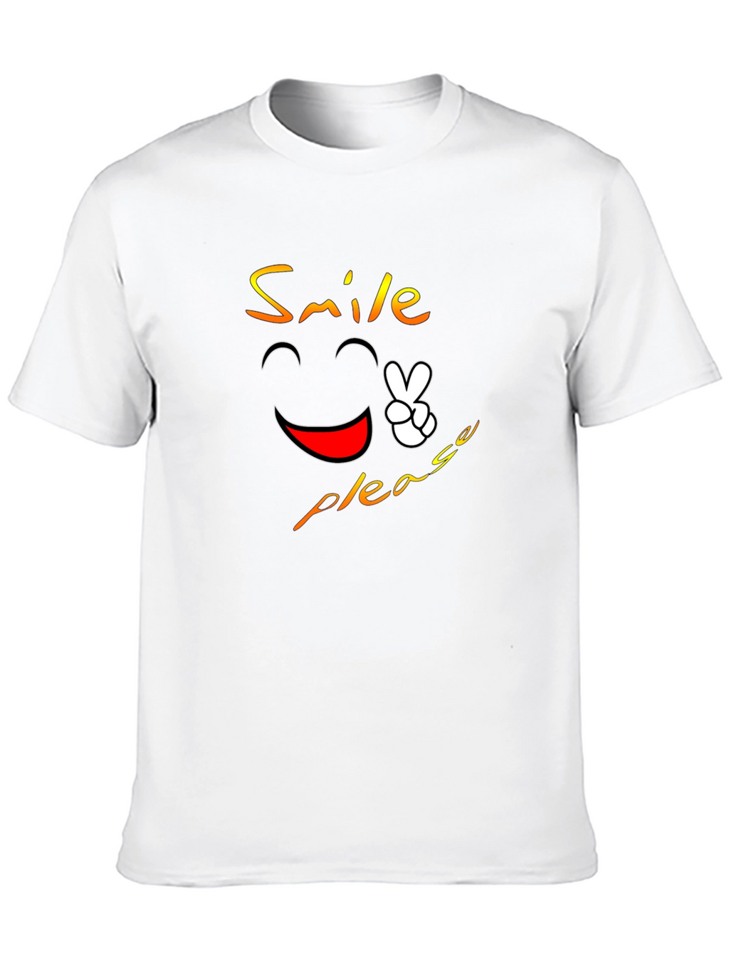 Smile Please Graphic Tee - Black Cotton T-Shirt