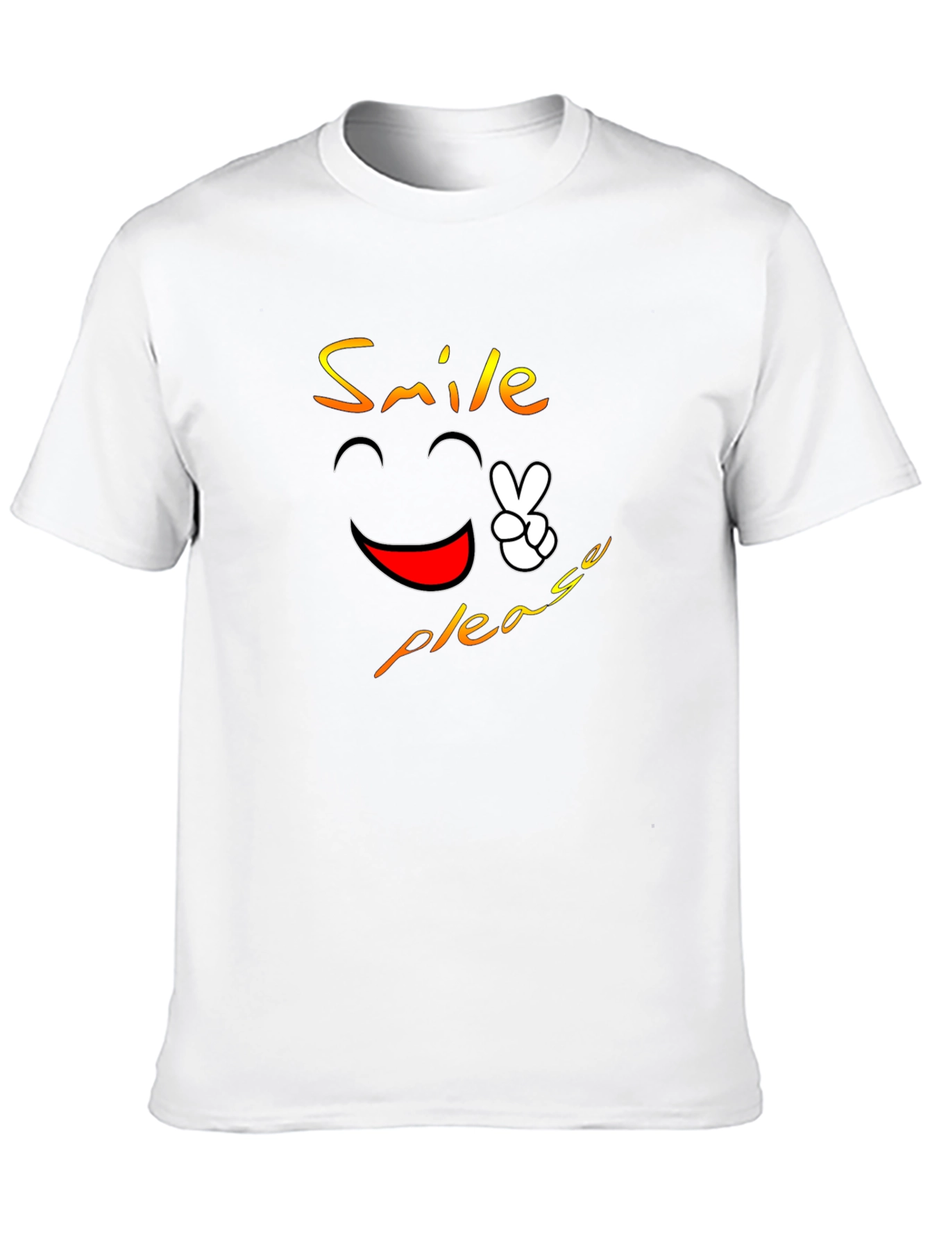 Smile Please Graphic Tee - Black Cotton T-Shirt