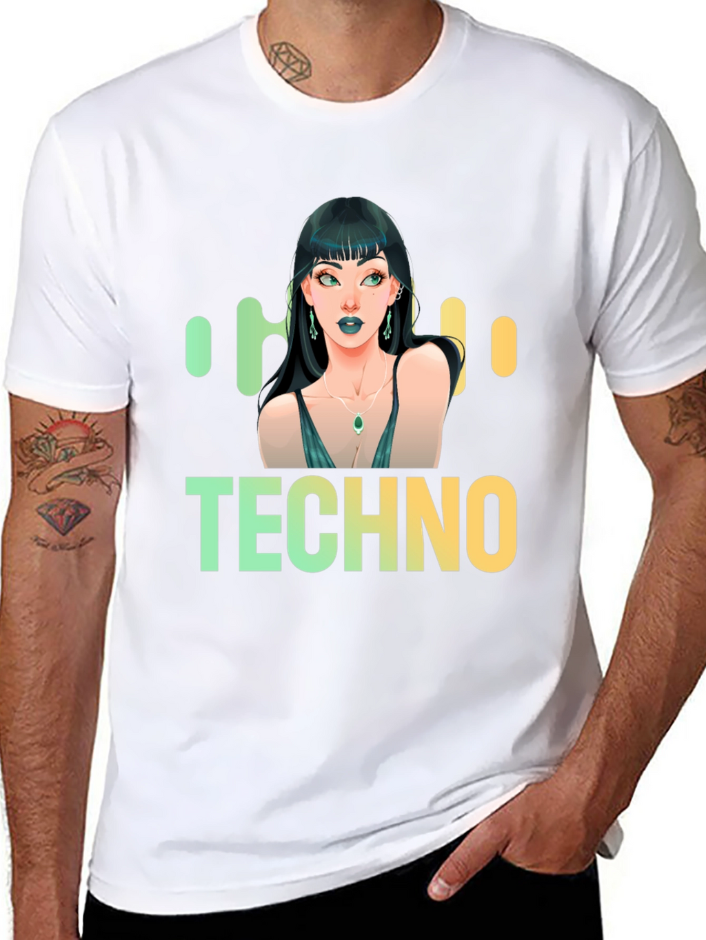 Techno Music Graphic T-Shirt - Trendy Design