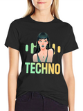 Techno Music Graphic T-Shirt - Trendy Design